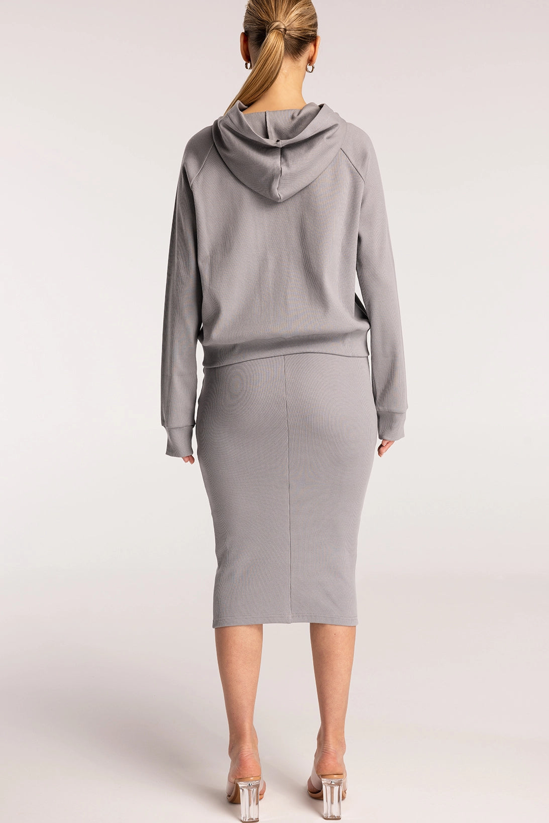 Nudyess Brooklyn Hoodie bluza z kapturem Gray luźna
