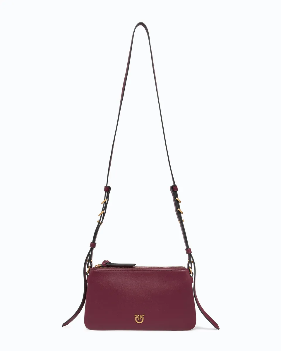Pinko Double Mini torebka brązowa skórzana