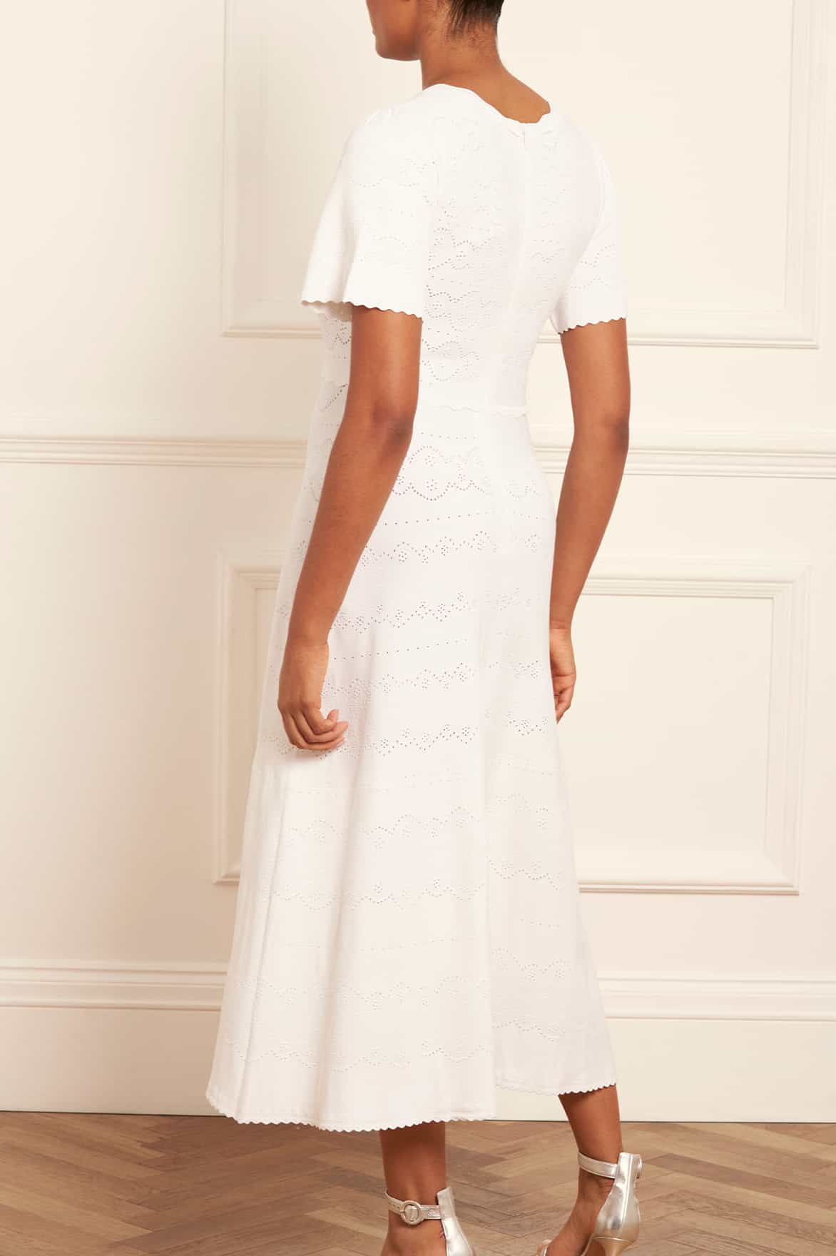 Needle & Thread Lace Knit Gown sukienka kremowa dzianina