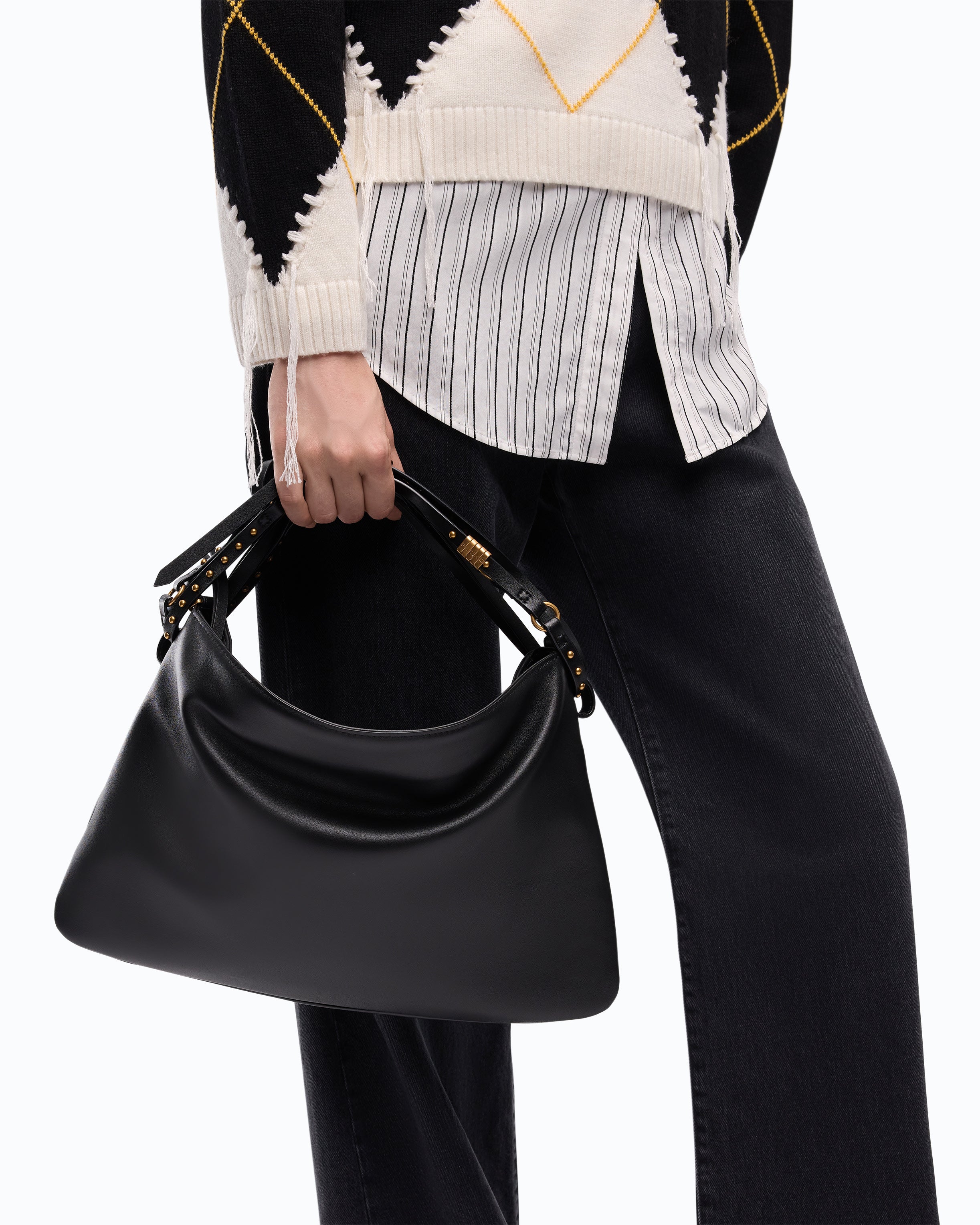 Pinko Belt Bag Big torba skórzana czarna crossbody
