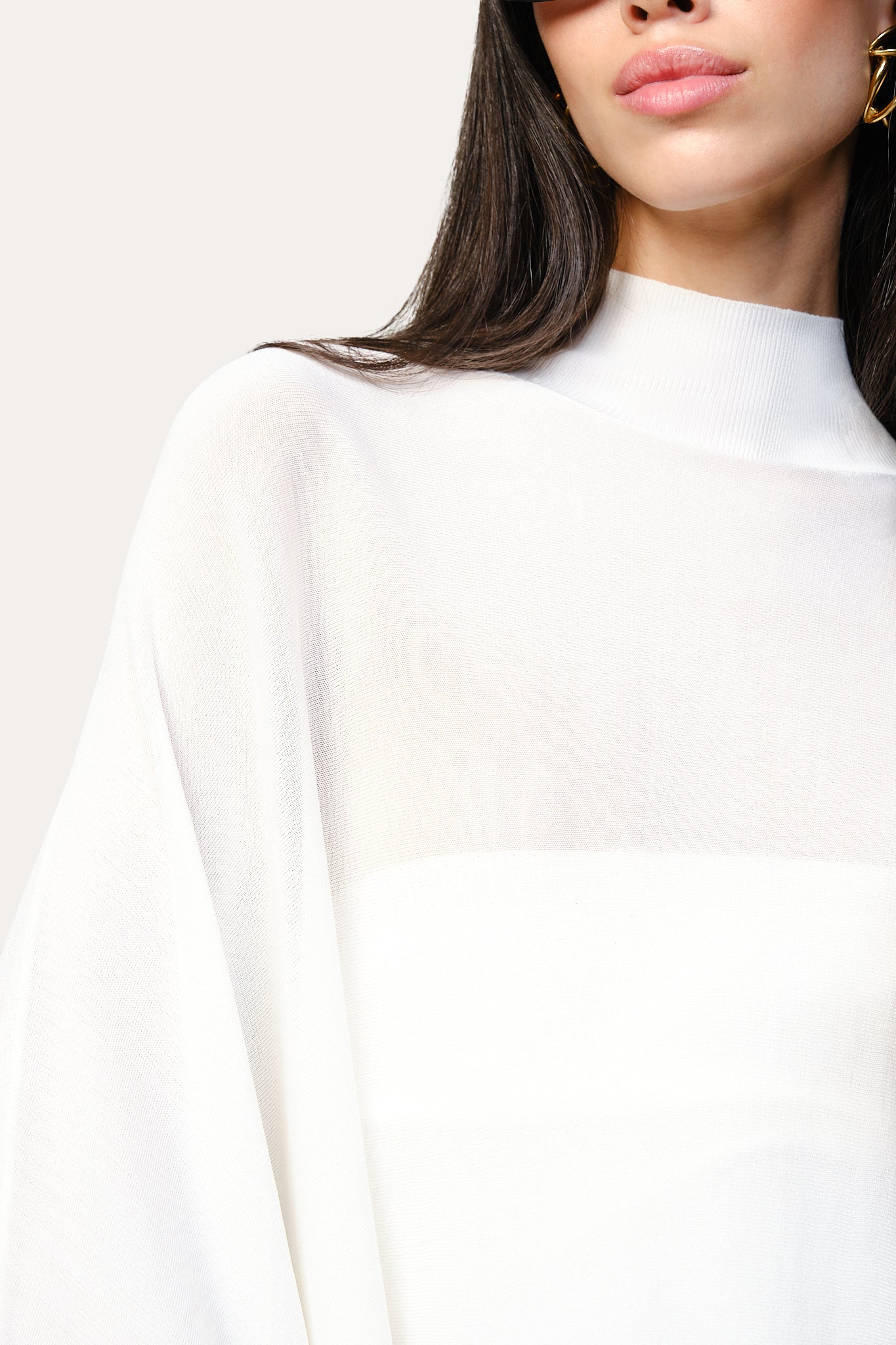 Elie Tahari Overlay ED5X7505 sweter biały z topem