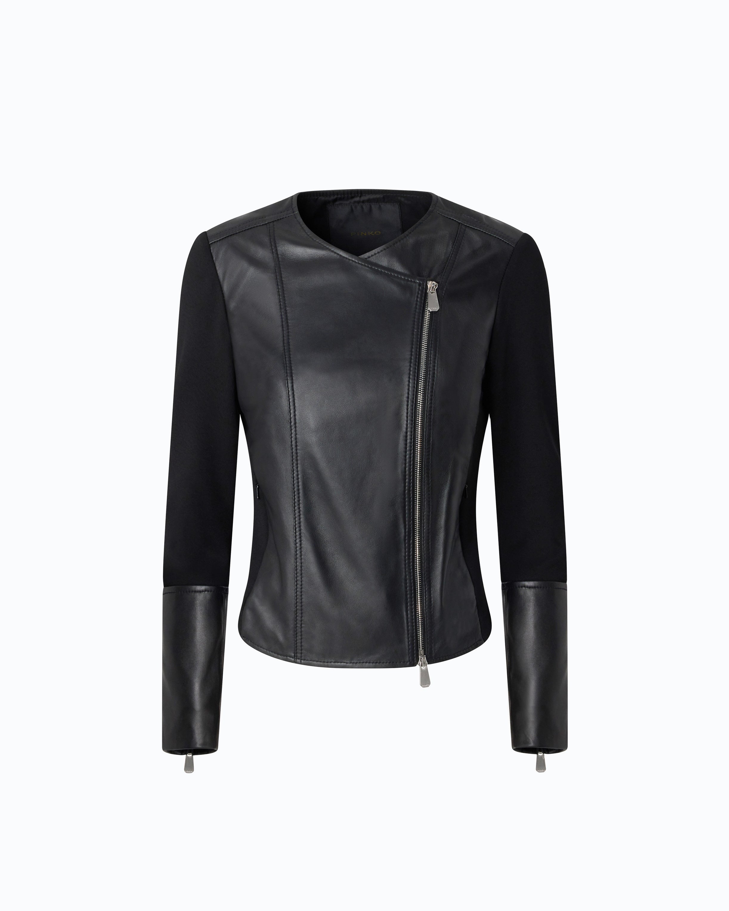 Pinko Girasole Jacket kurtka skórzana czarna biker
