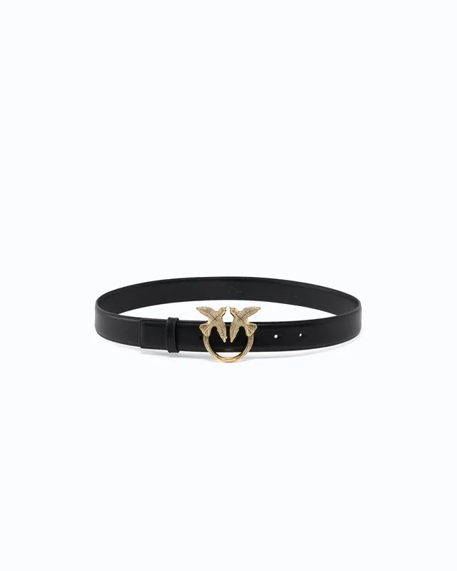 Pinko Low Love Berry pasek czarny 2,5 cm