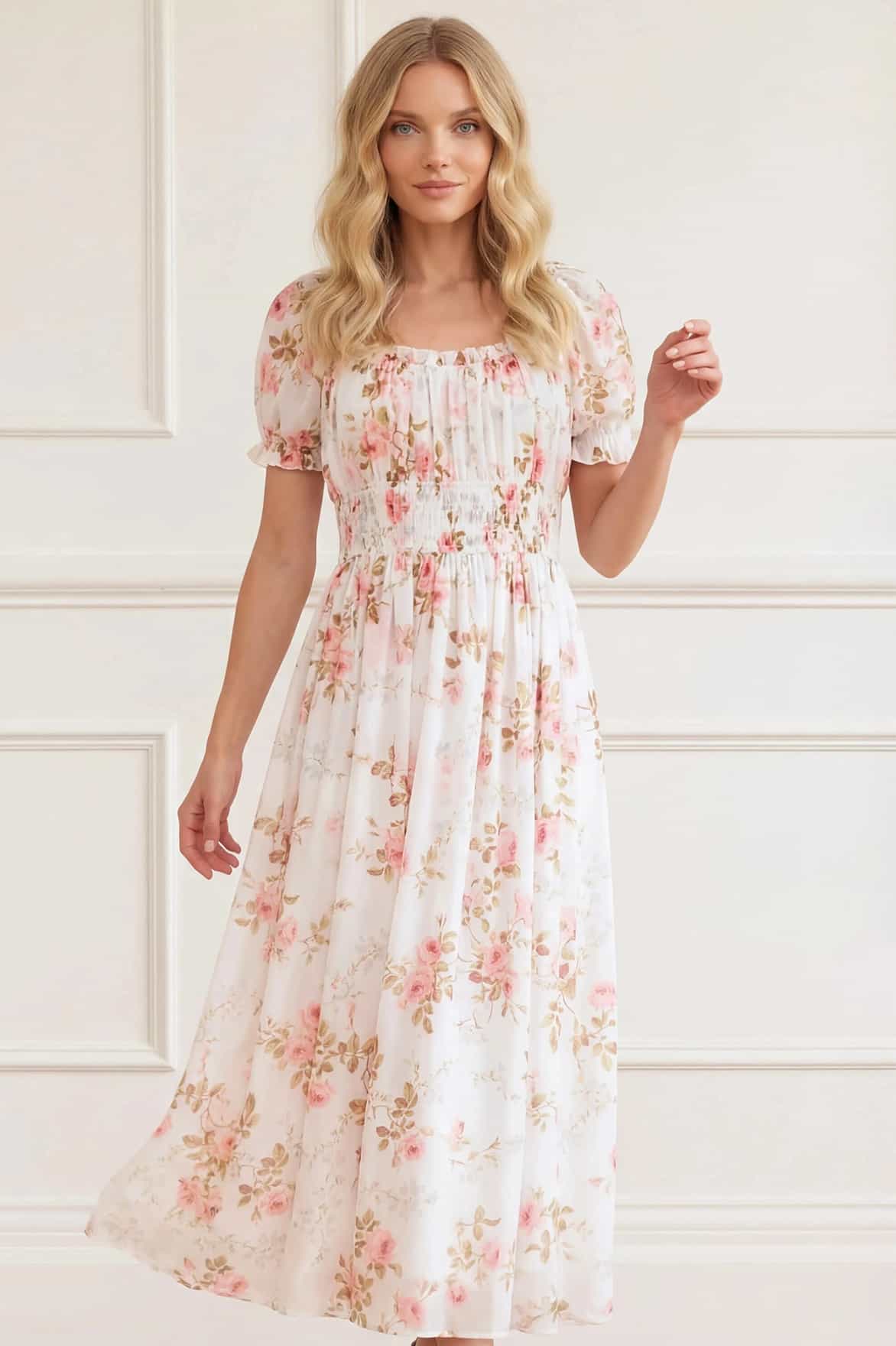 Needle & Thread Summer's Rose Ballerina sukienka biaoaa w kwiaty