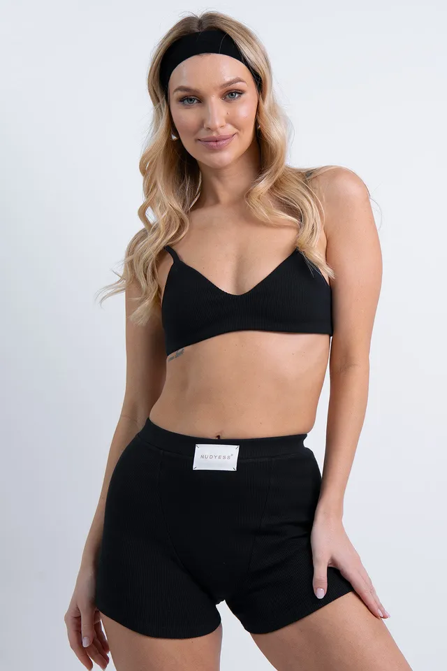 Nudyess Gaia bokserki prążkowane Black
