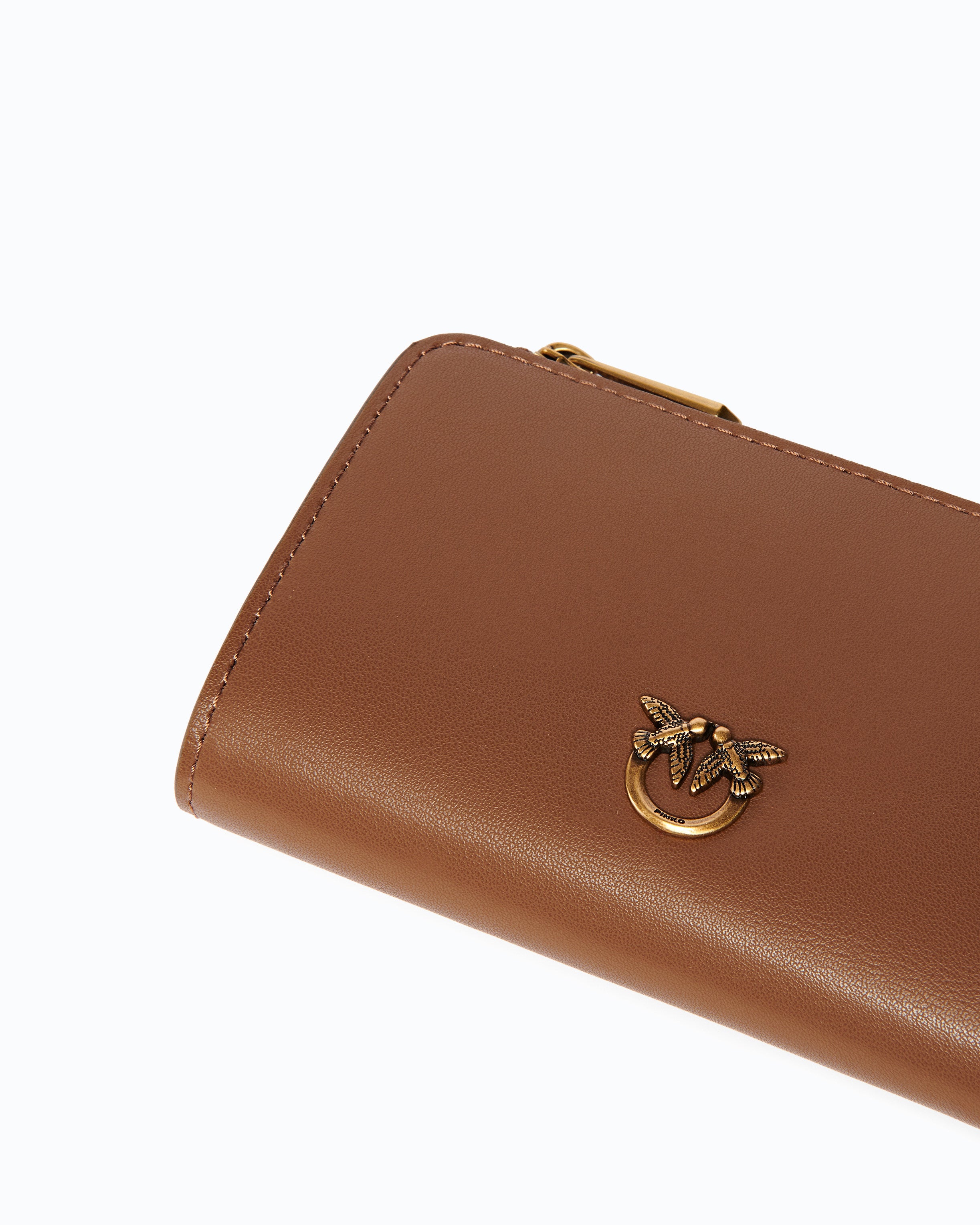Pinko Mini Wallet portfel skórzany mały z zamkiem