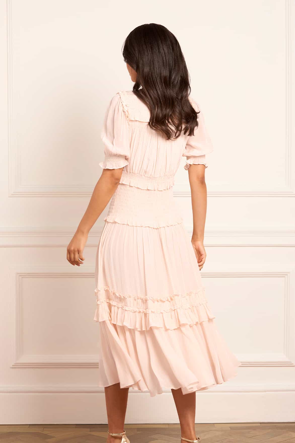 Needle & Thread Emilia Crepe Ballerina Dress sukienka różowa