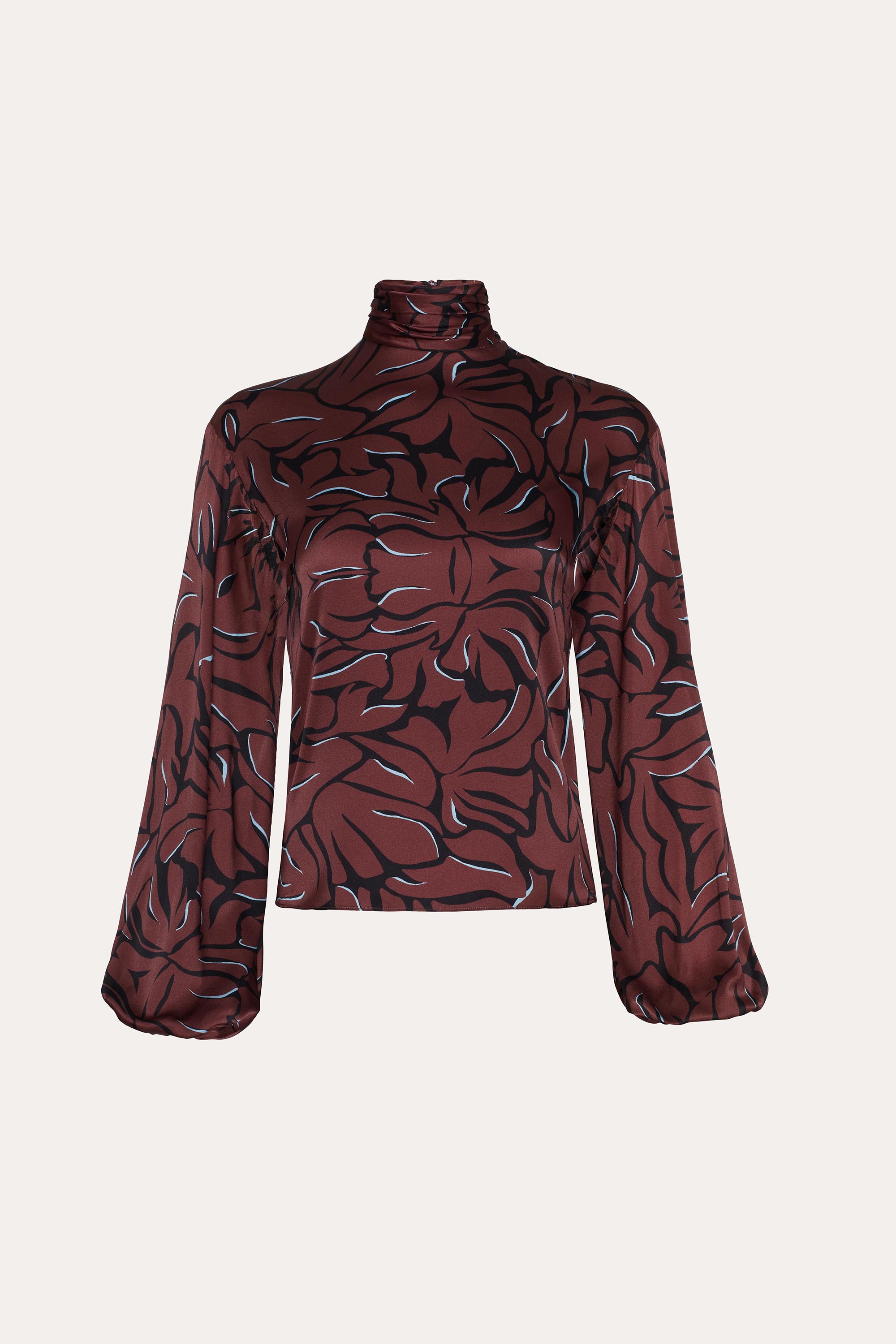 Elie Tahari Naya Silk bluzka Noir Coral jedwabna