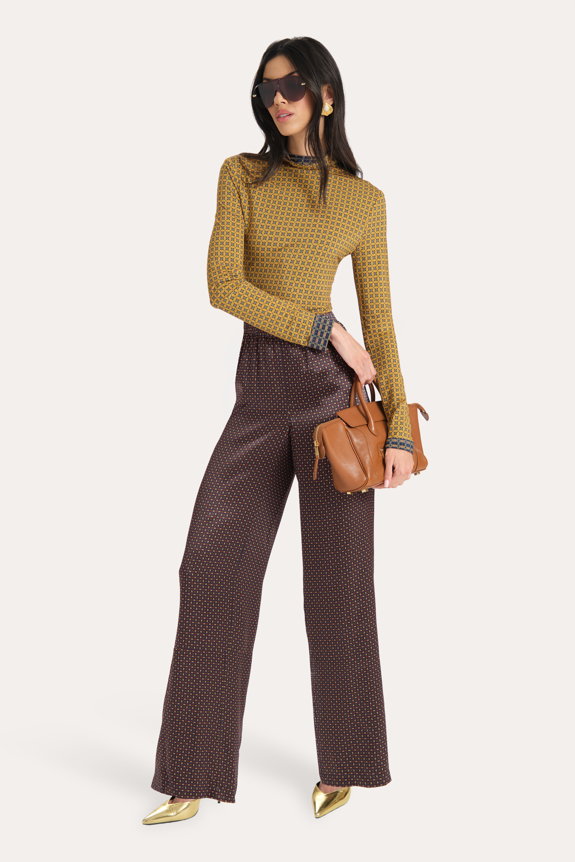Elie Tahari Molly Reversible Top top golfik dwustronny