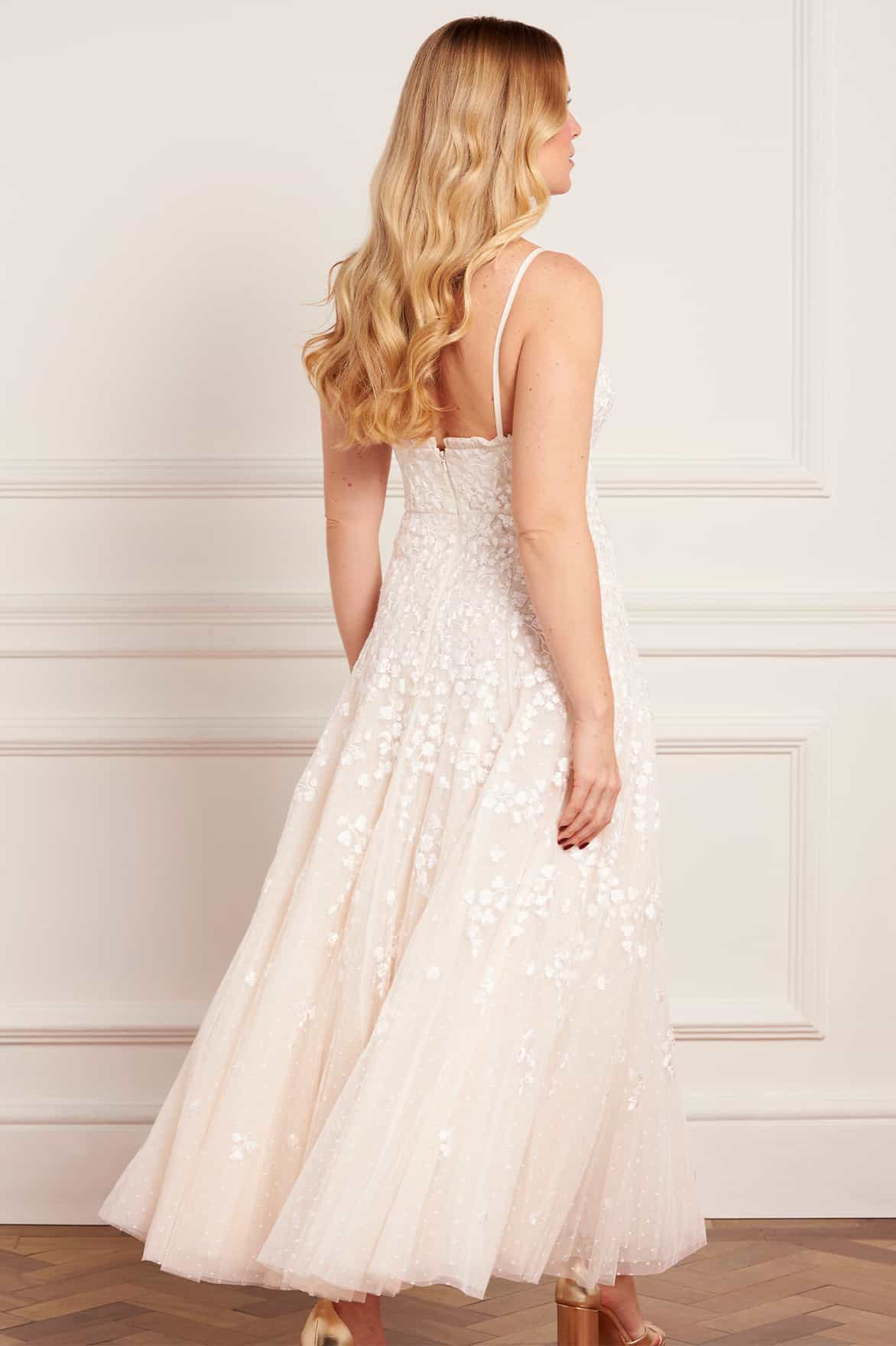 Needle & Thread Scatter Blossom Cami Ankle Gown sukienka krem tiul