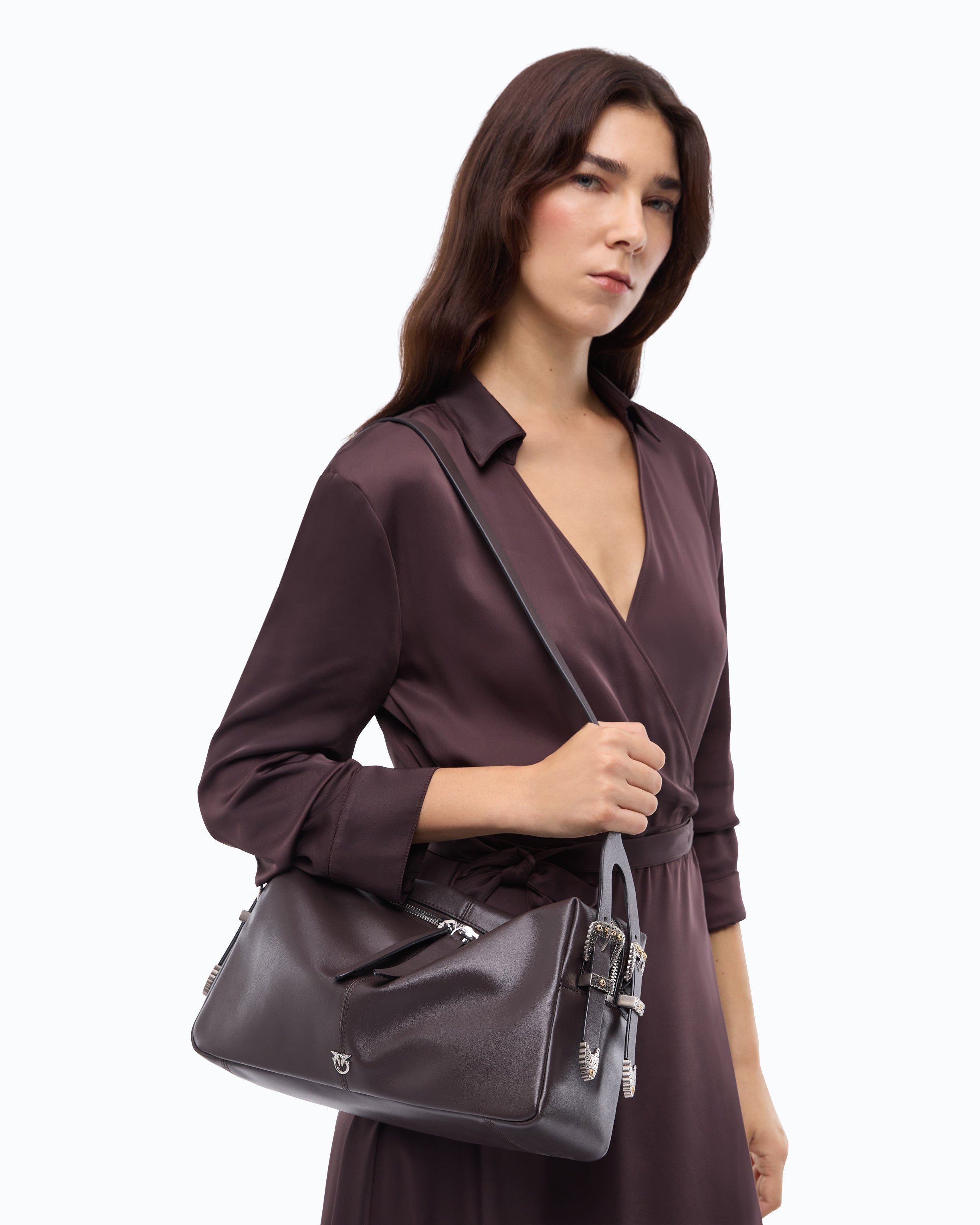 Pinko Keeper Bag torba skórzana średnia