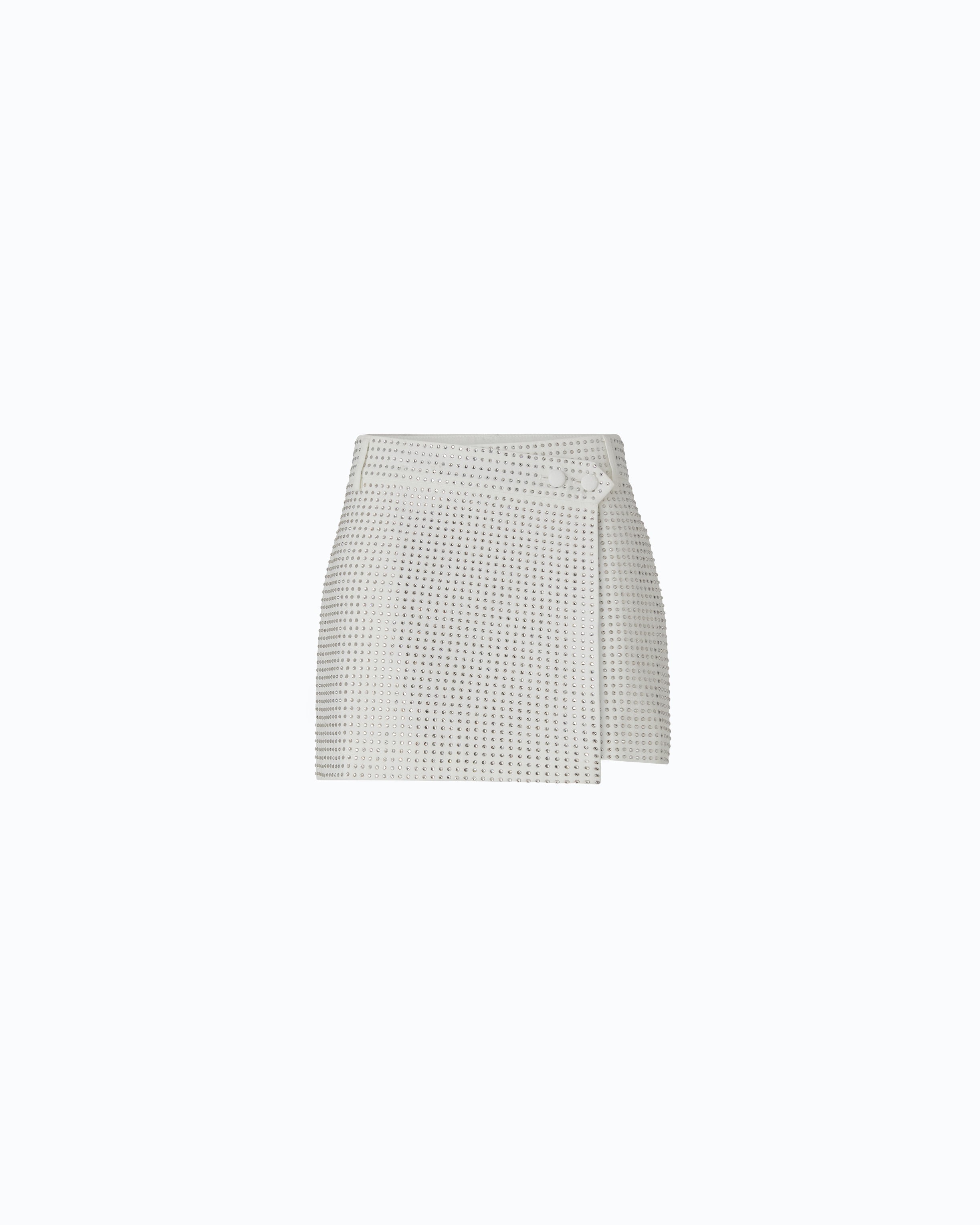 Pinko Soave spódnica mini biała kryształki