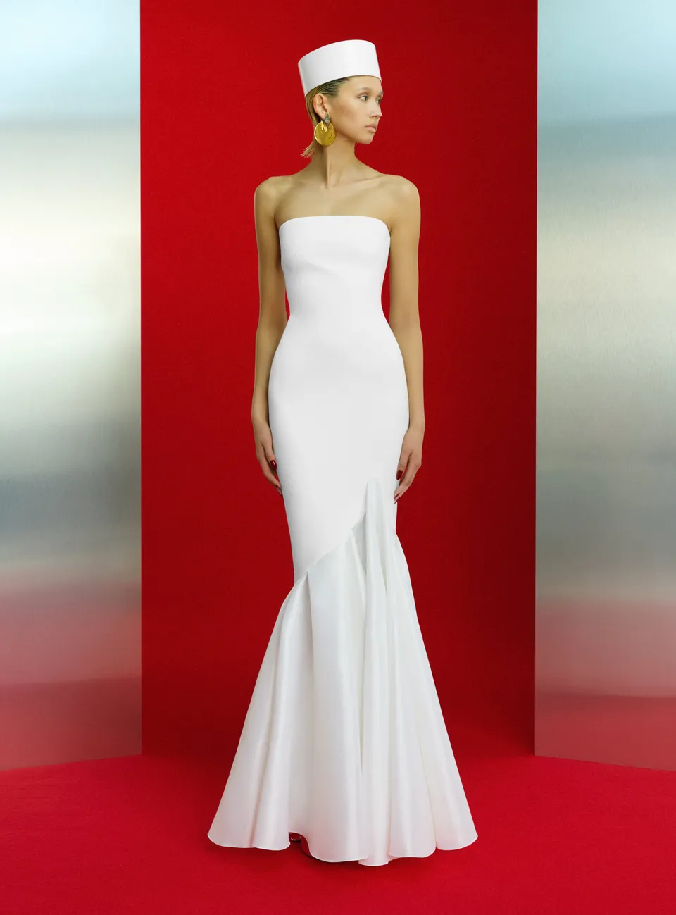 Solace London Rayne sukienka wieczorowa maxi kremowa
