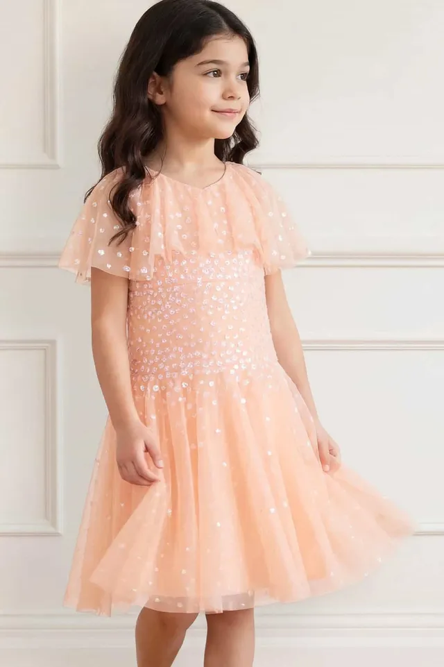 Needle & Thread Sunrise Sequin Short Cape Kids Dress sukienka dziecięca