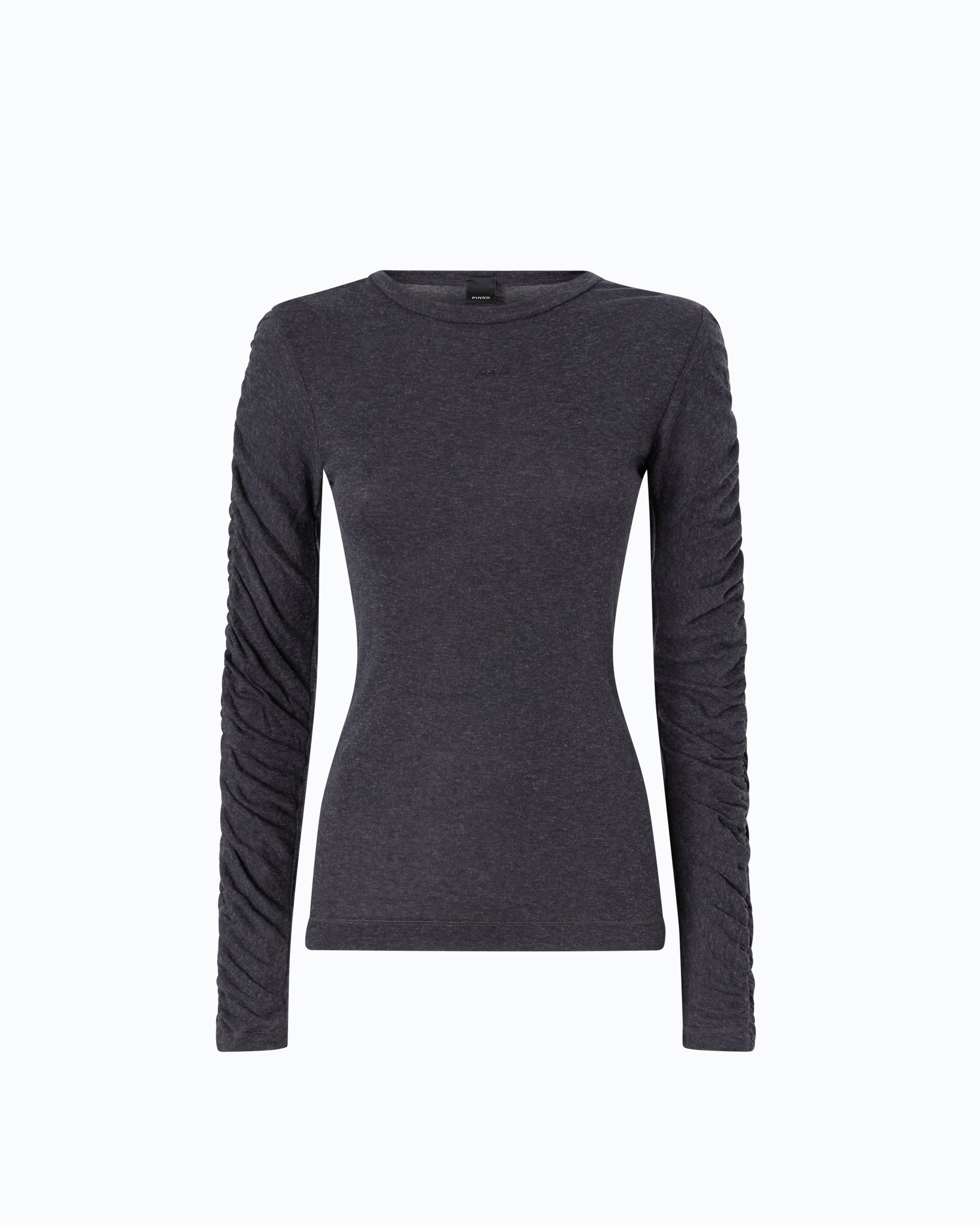 Pinko Muscari Sweater sweter szary wełna bawełna