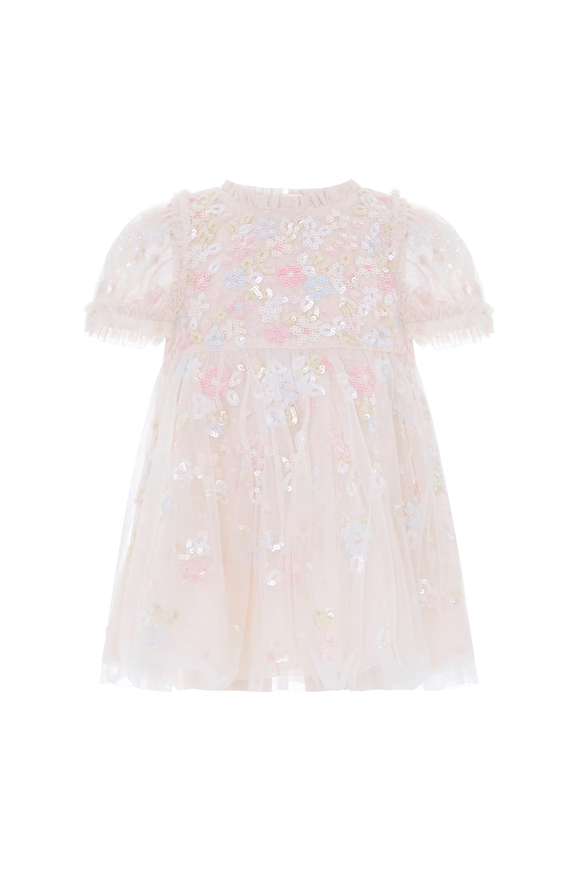 Needle & Thread Sequin Bloom Baby Dress sukienka kremowa cekinowa