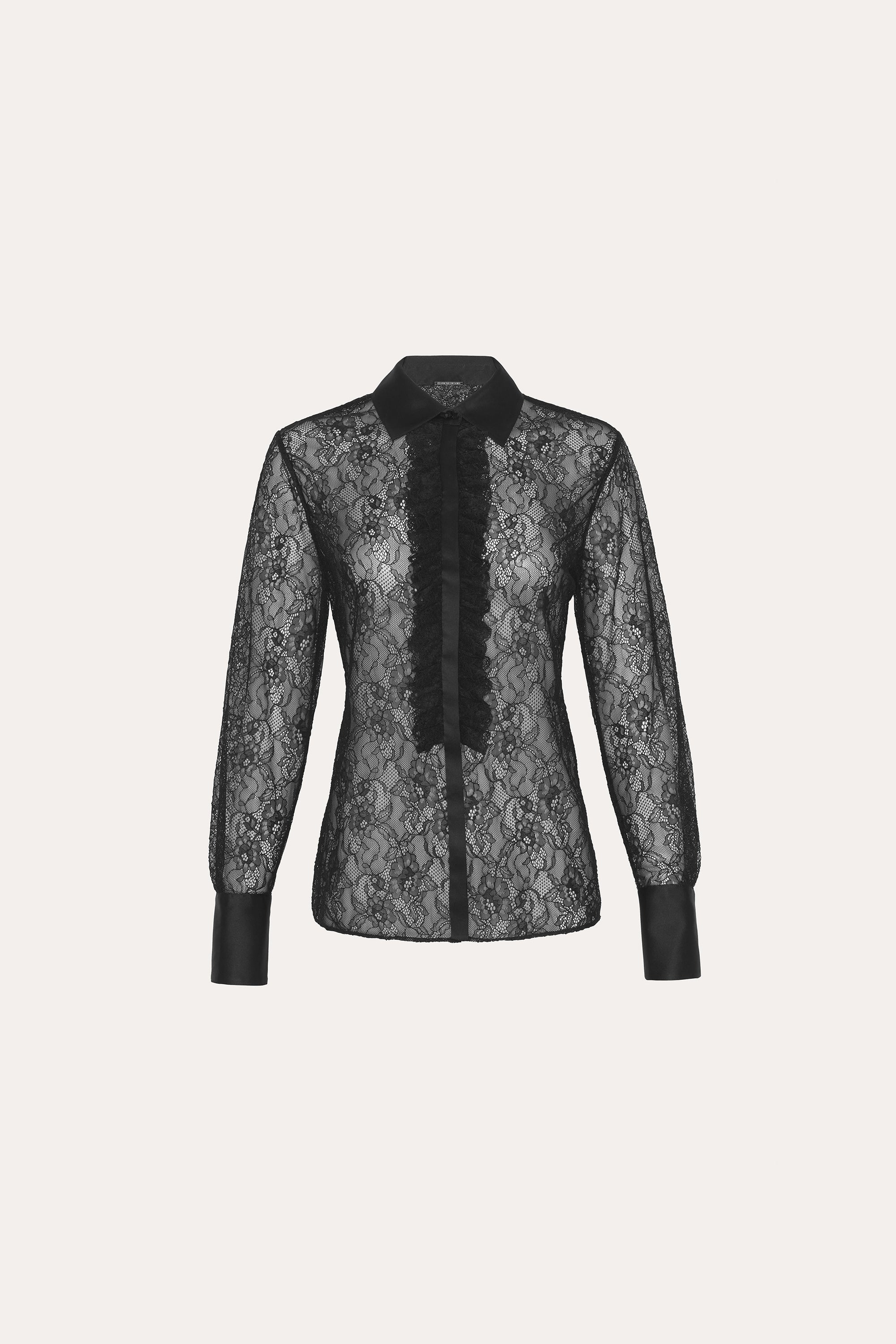 Elie Tahari Laced Trim Blouse ER058505 bluzka czarna