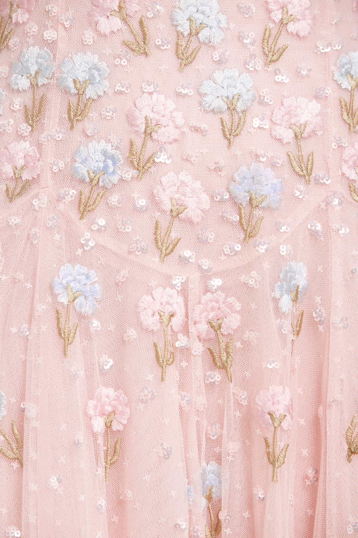 Needle & Thread Dandelion Ditsy Ankle Gown sukienka haft morela