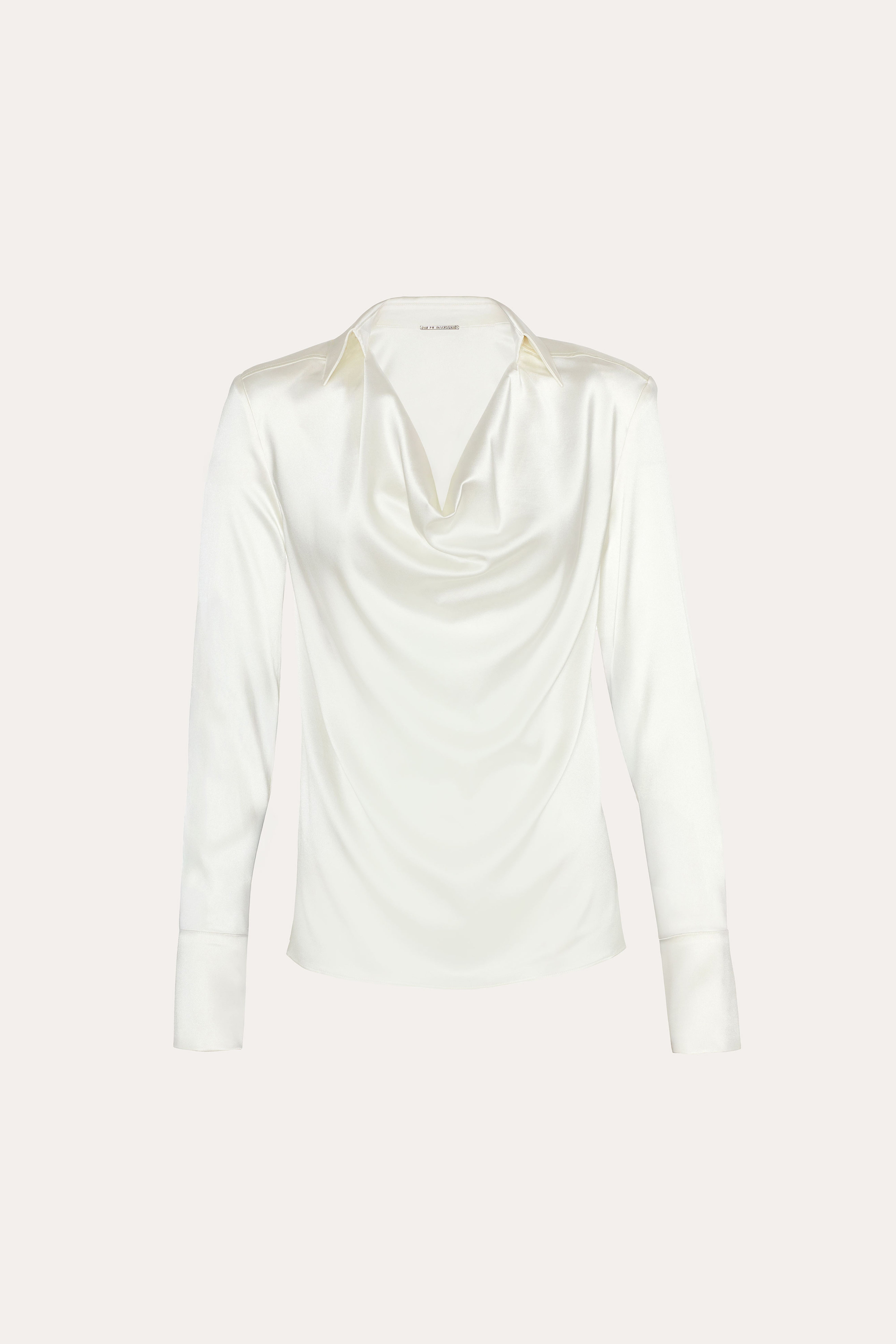 Elie Tahari Silk Draped bluzka Fresh Pearl