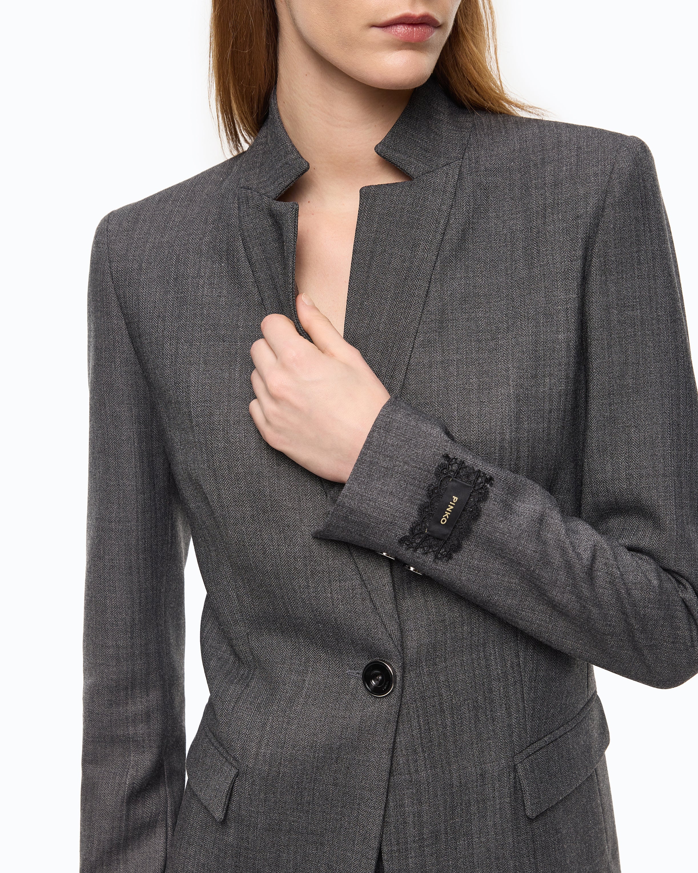 Pinko Kebab Jacket żakiet wełniany jodełka