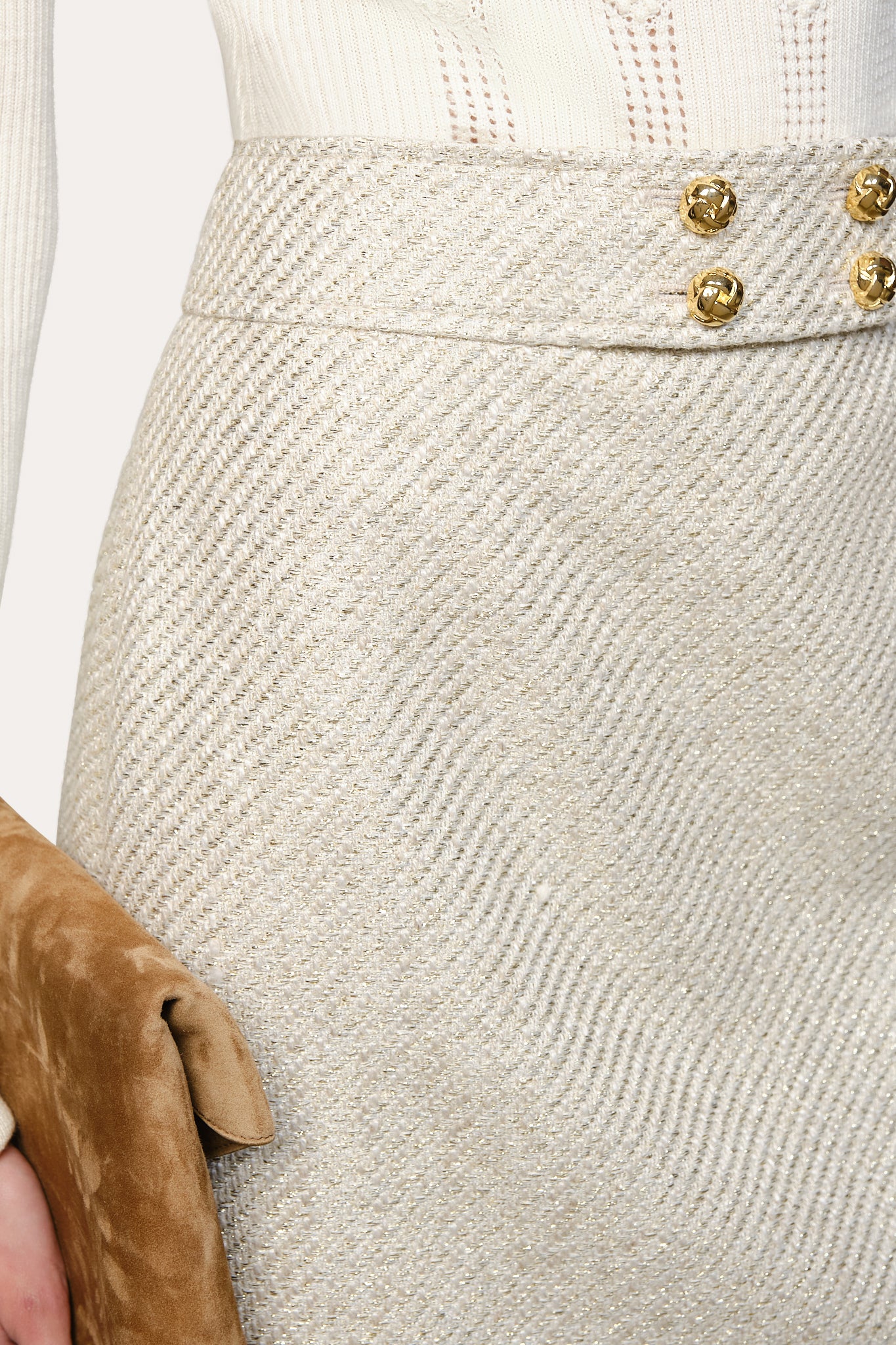 Elie Tahari Tweed Lurex spódnica tweedowa multi
