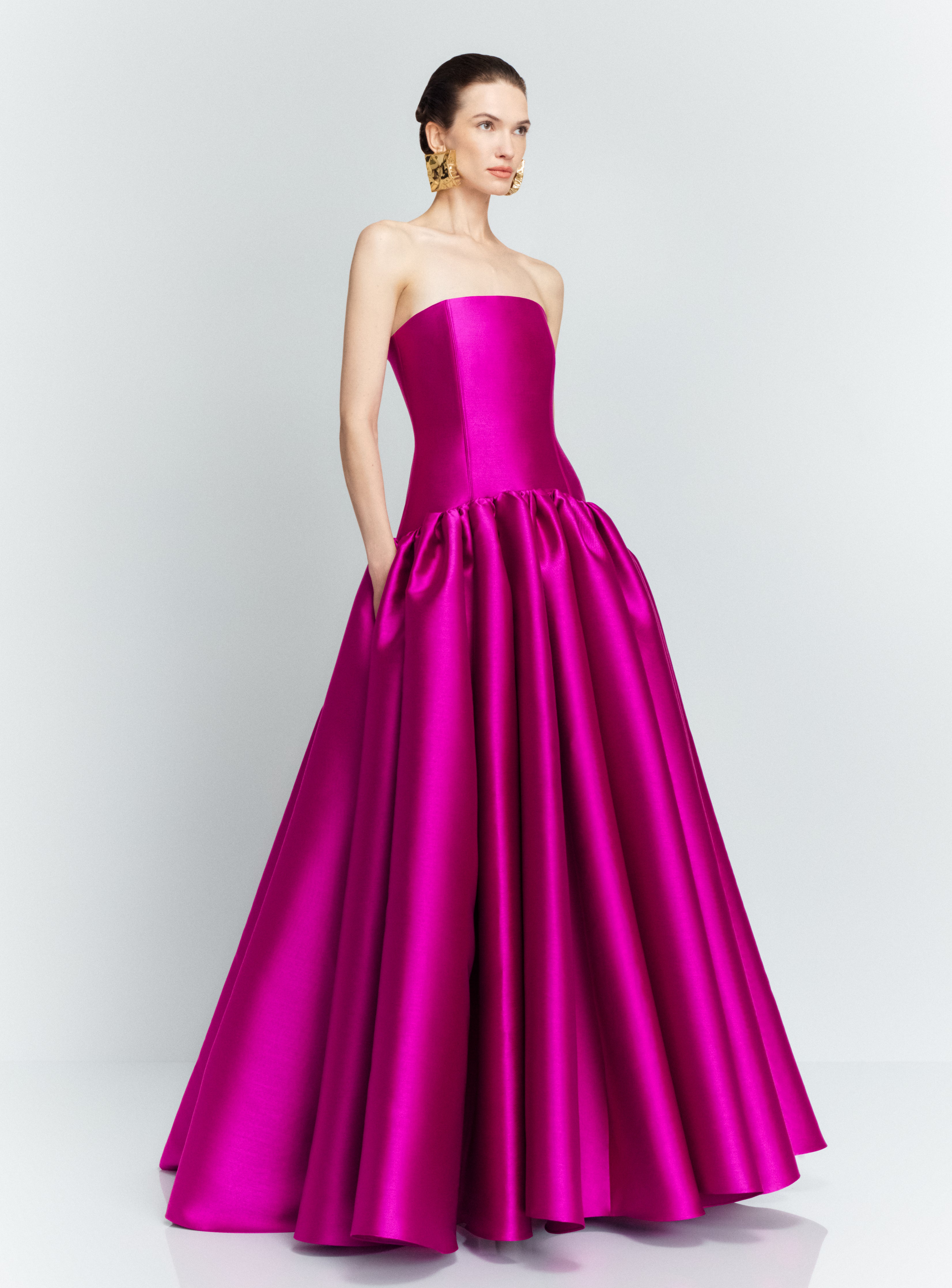 Solace London Cassias sukienka wieczorowa maxi fuksja