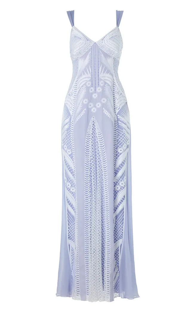 Temperley London Giselle Strappy Gown suknia lawendowa długa