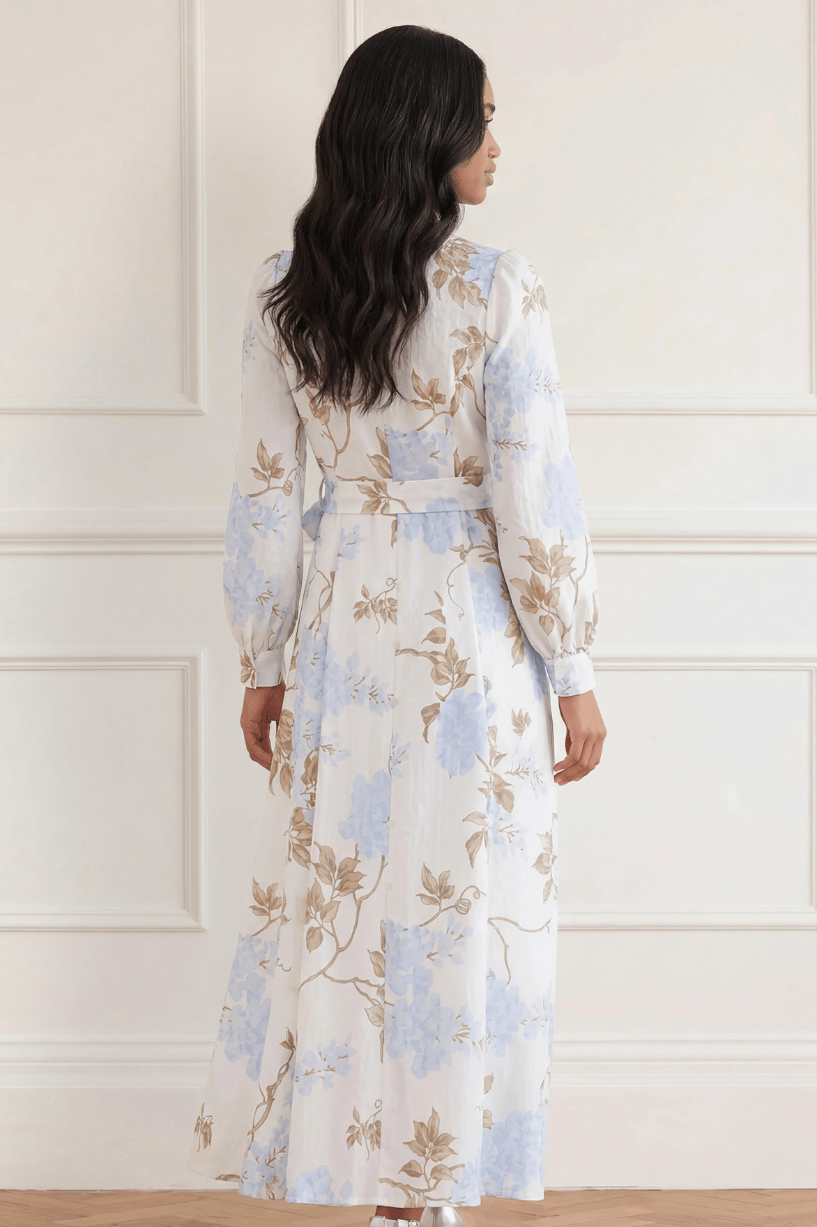 Needle & Thread Wisteria Jacquard Shirt sukienka biała