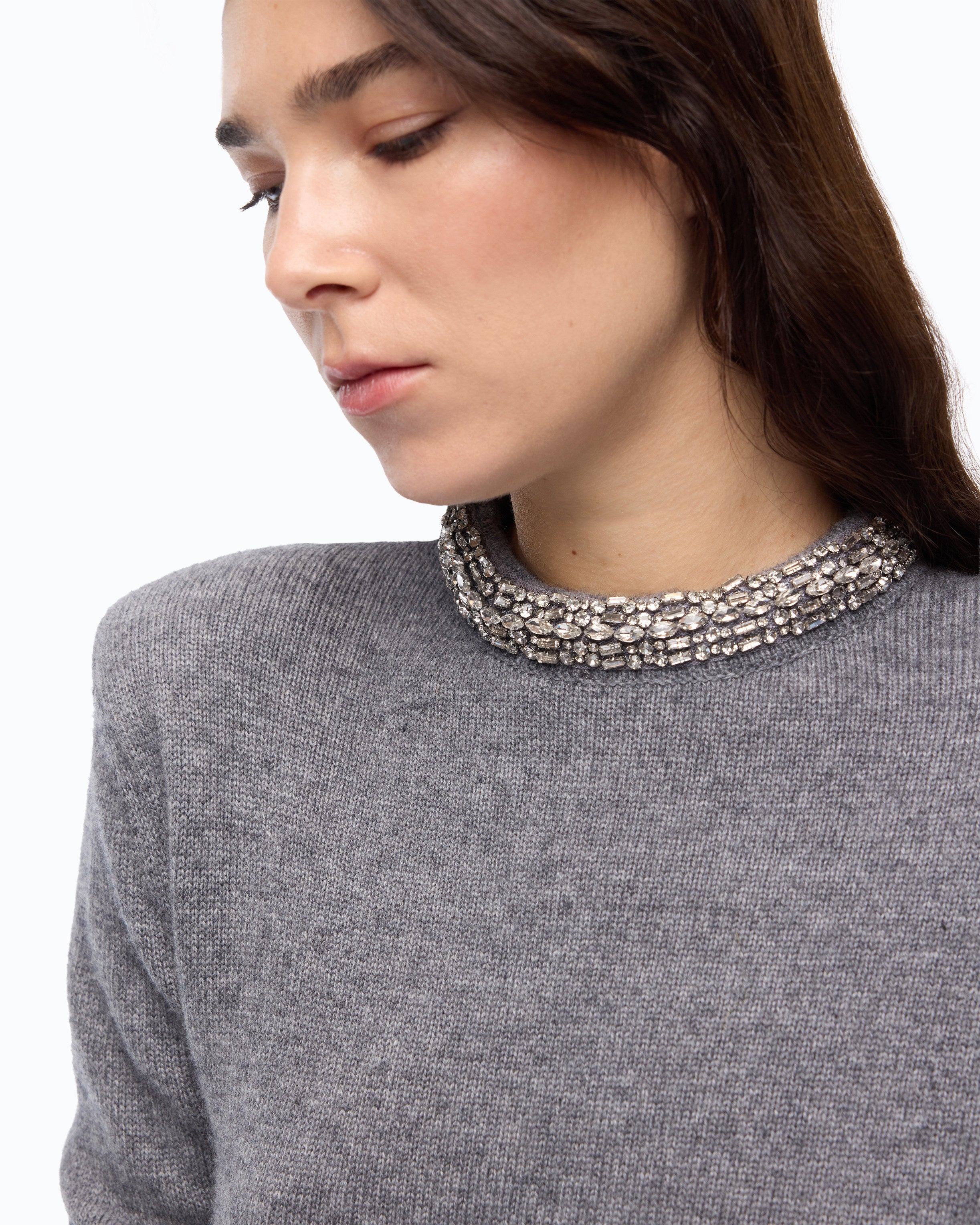Pinko Berlino Sweater sweter szary wełniany