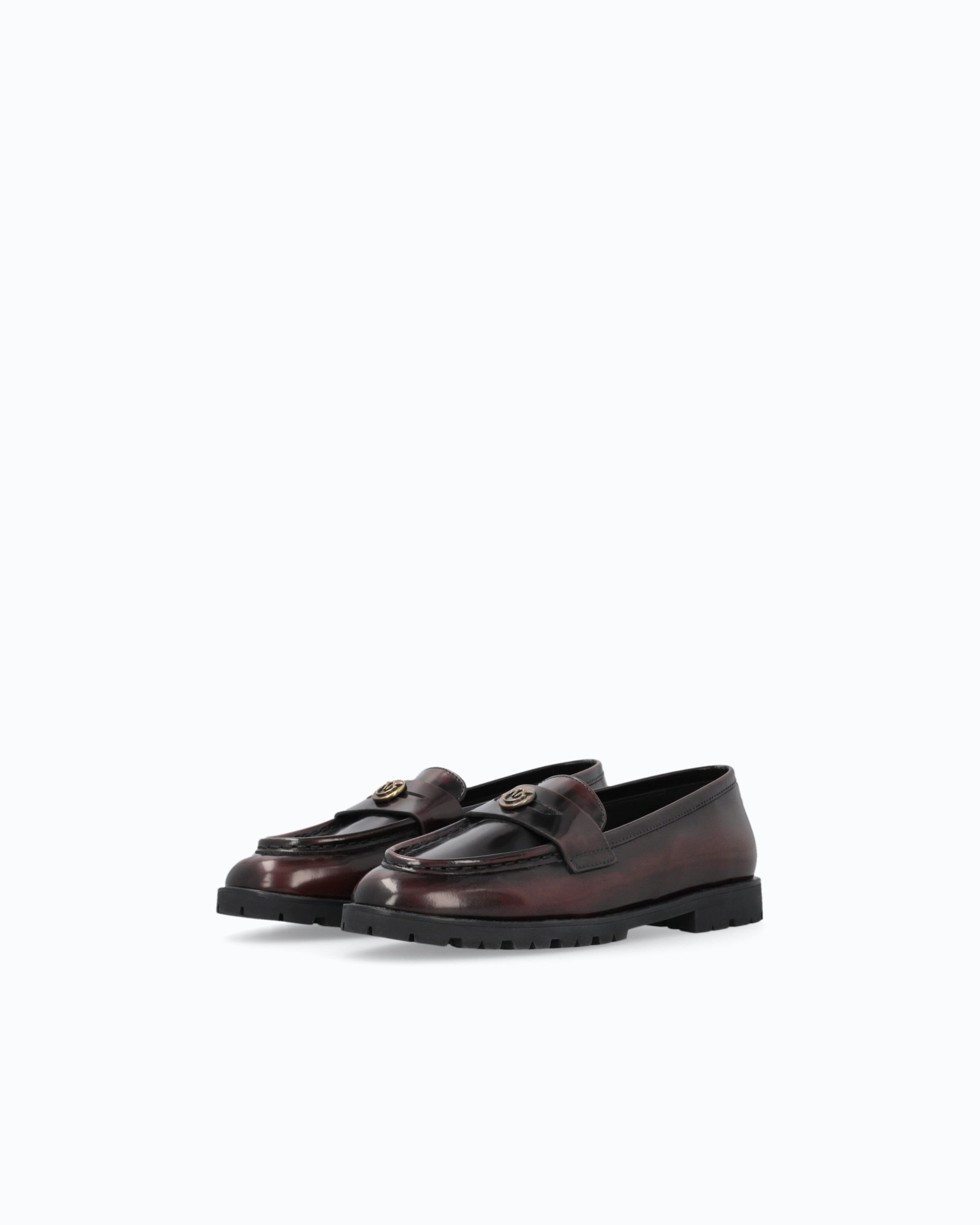 Pinko Nora 07 Loafer mokasyny czerwone skórzane