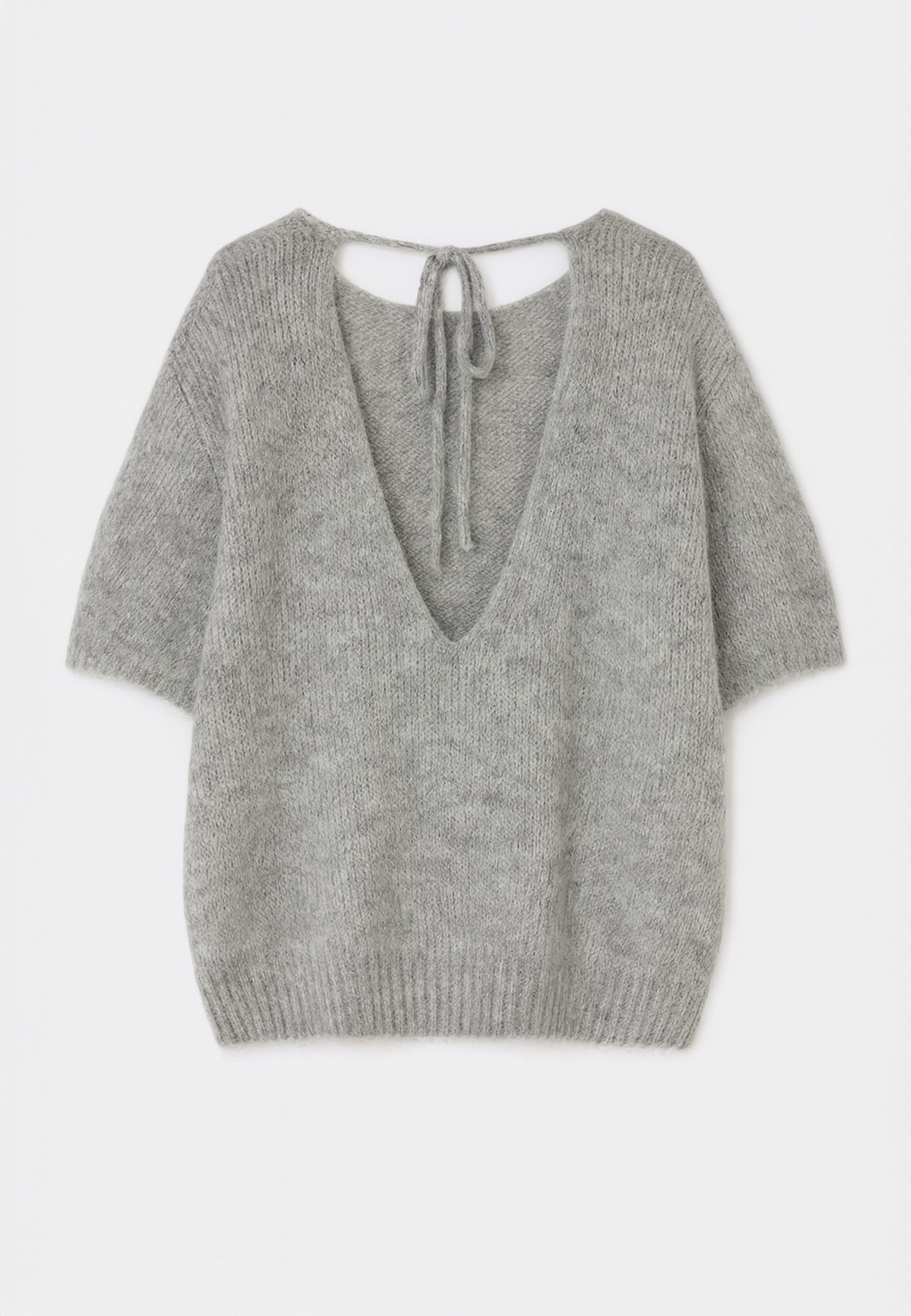 Nudyess Como sweter alpaka szary wiązanie
