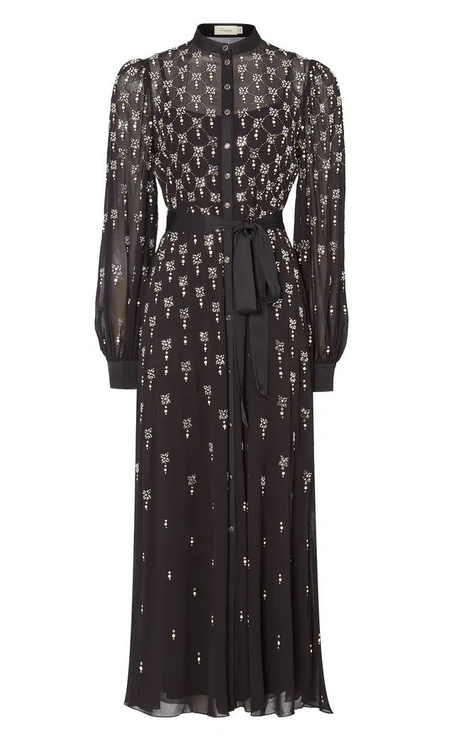 Temperley London Gallantry Gown sukienka czarna maxi