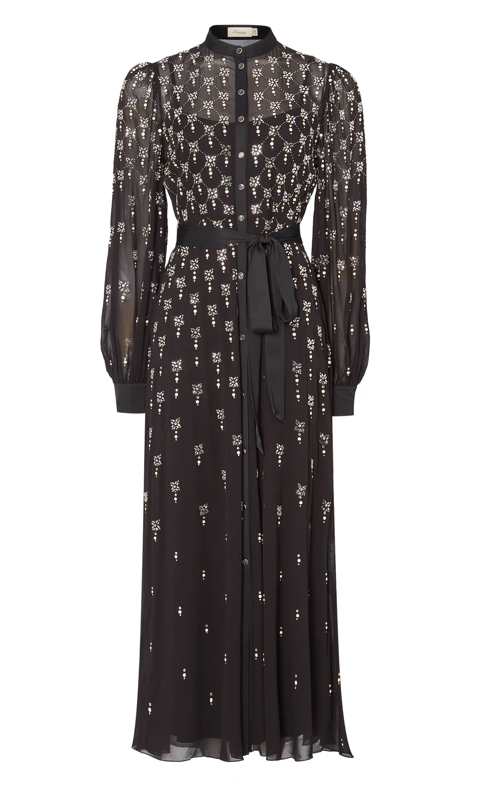 Temperley London Gallantry Gown sukienka czarna maxi