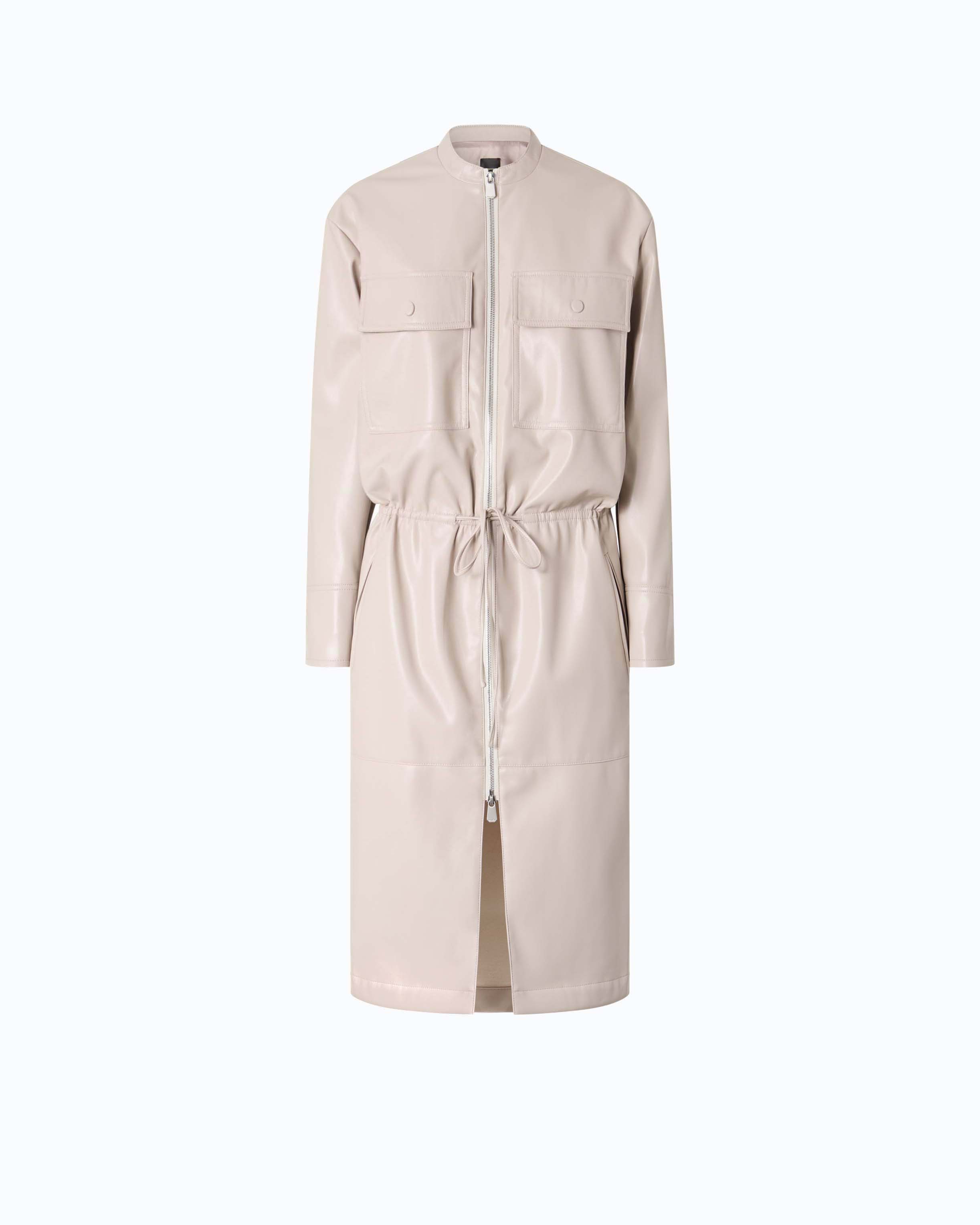 Pinko Aerides Dress sukienka midi srebrna skóropodobna
