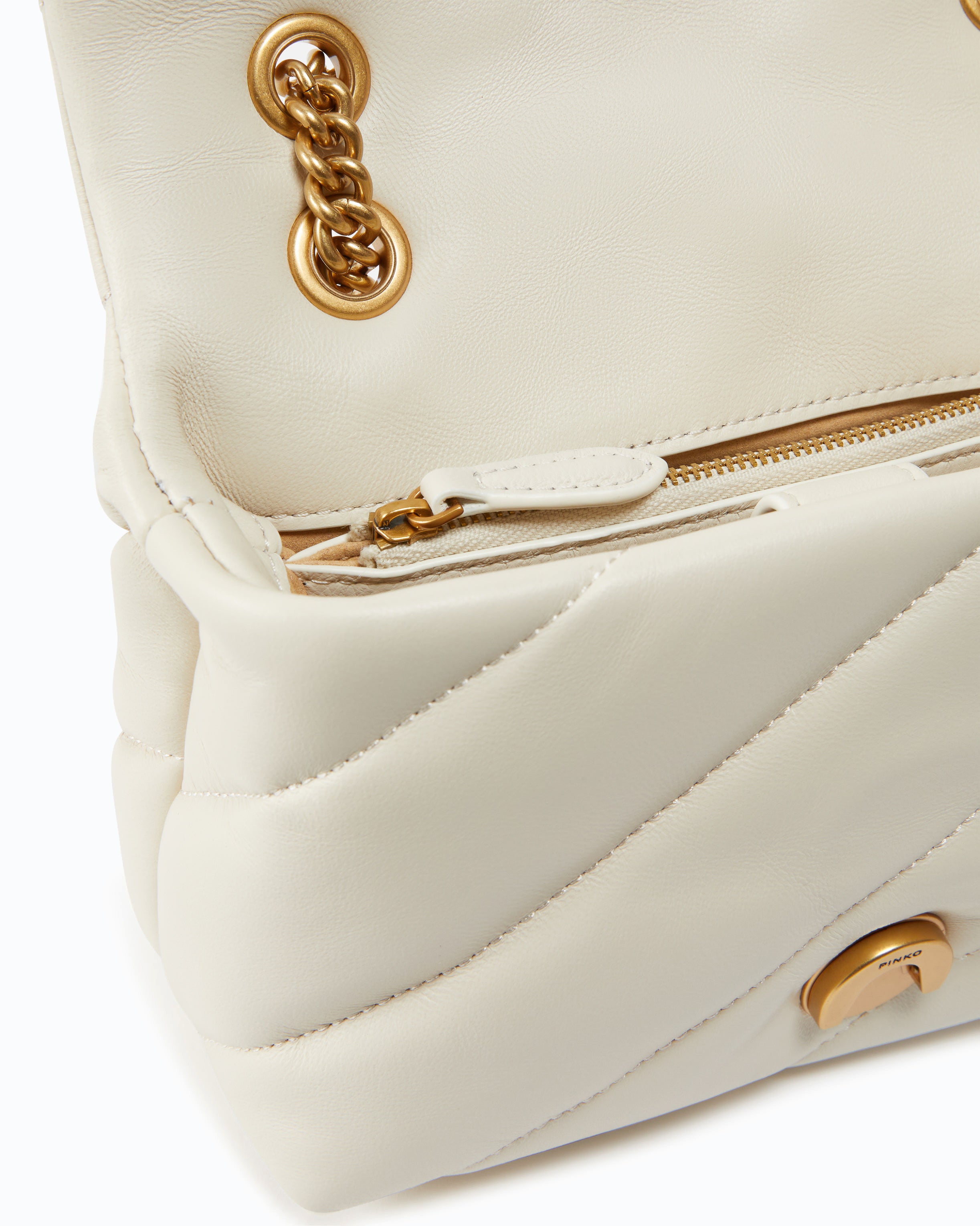 Pinko Love Bag Puff torebka mini biała pikowana