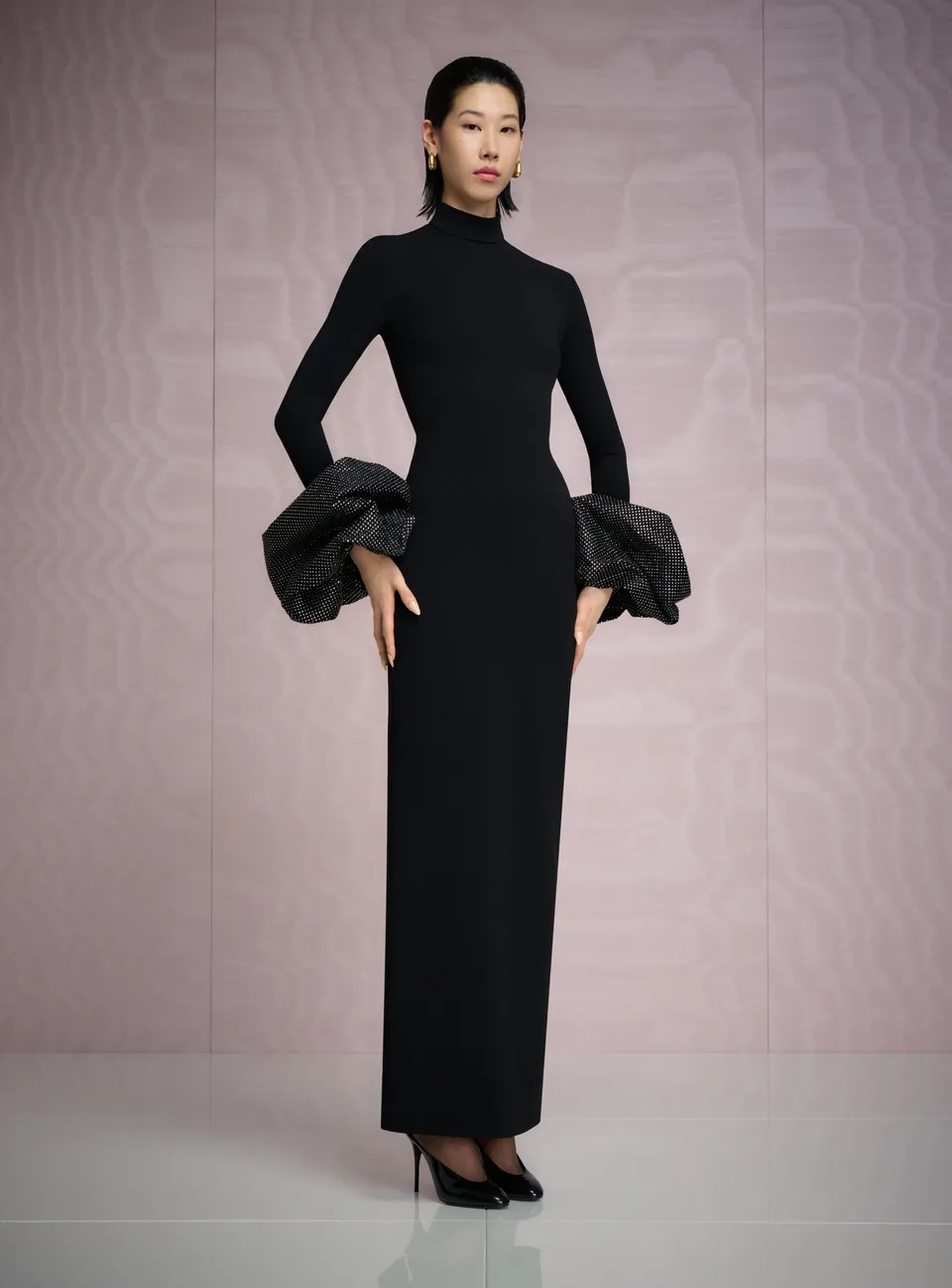 Solace London Viviana Crystal sukienka maxi czarna