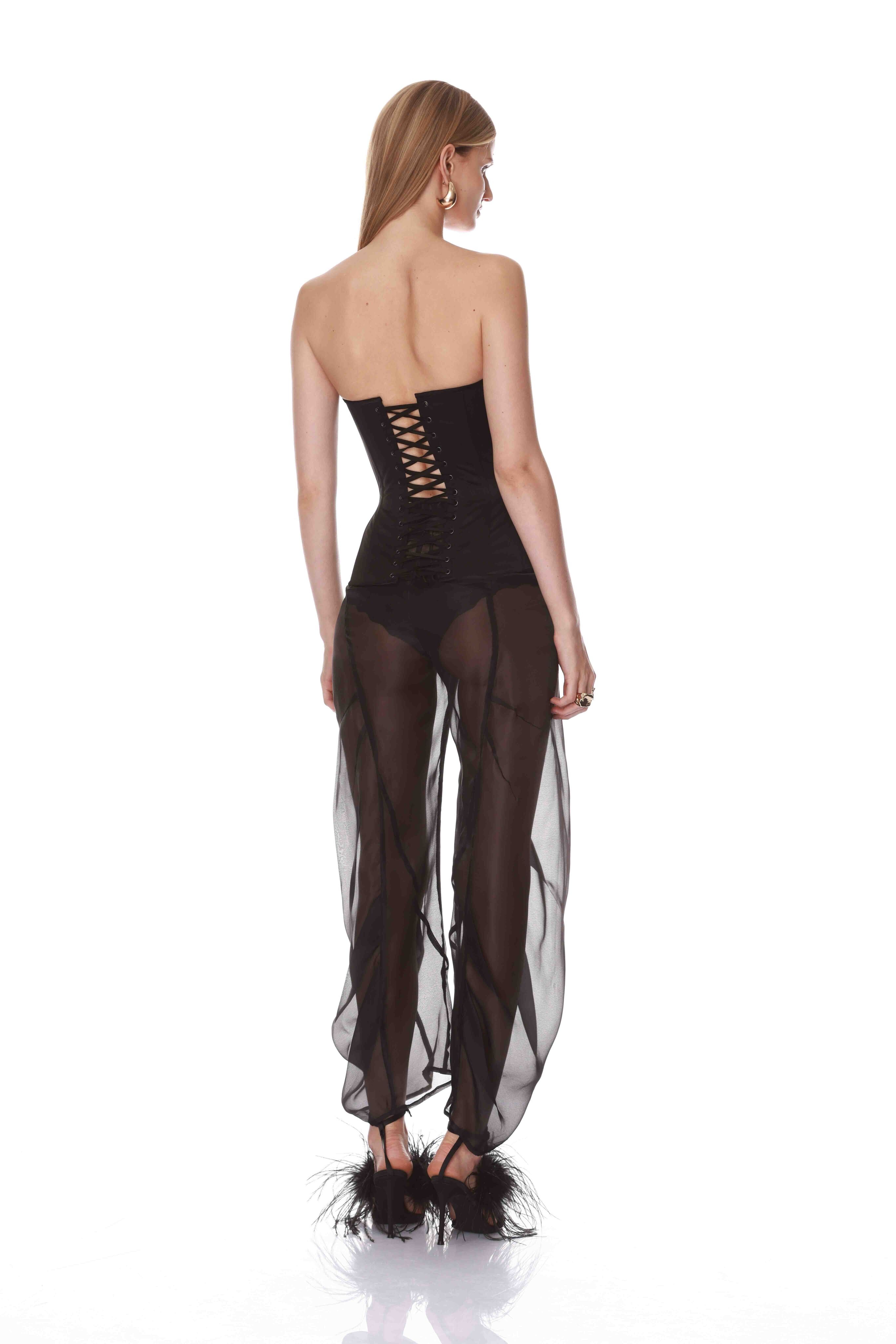 Bronx and Banco Vivi Satin Corset gorset czarny