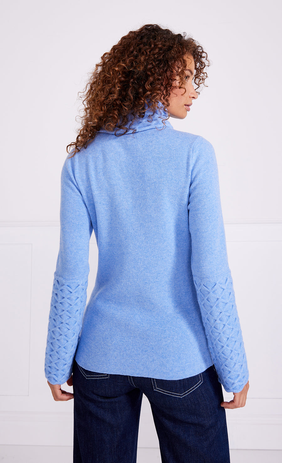 Temperley London Honeycomb Knit Jumper sweter błękitny