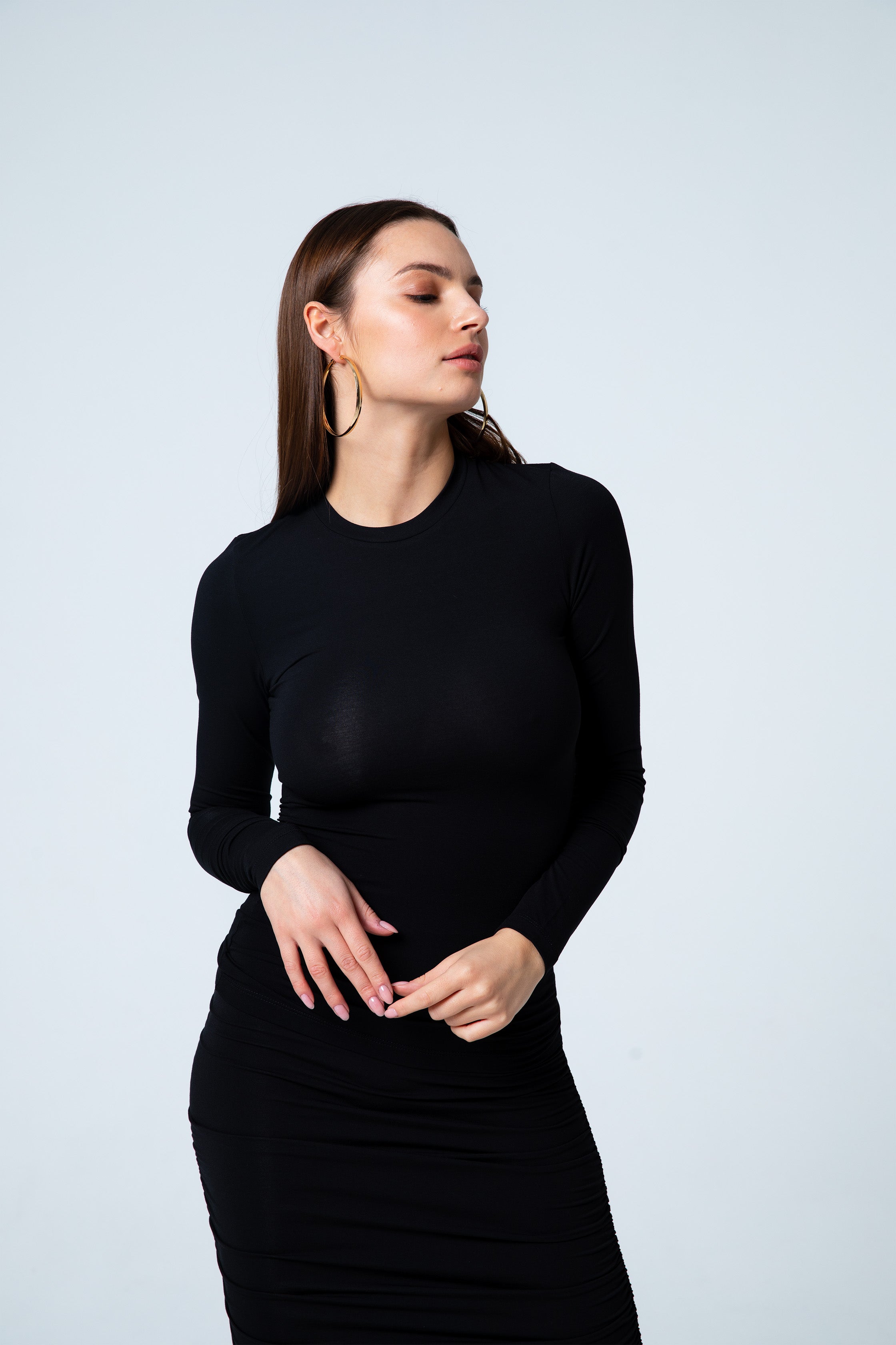 Nudyess Longsleeve bluzka modalowa czarna