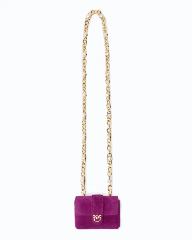 Pinko Pocket Necklace etui na karty zamszowe