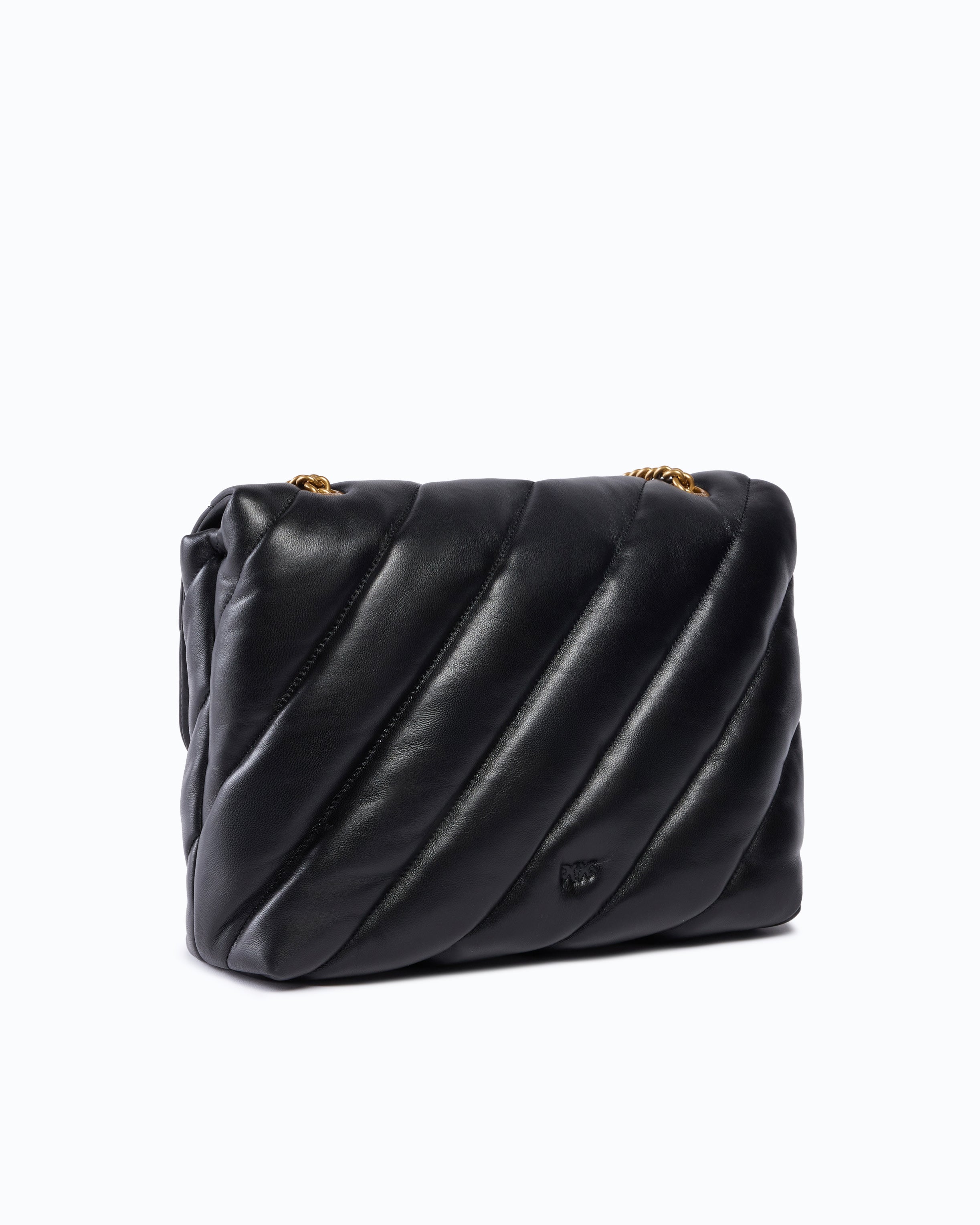 Pinko Love Bag Puff Maxi Quilt New Buckle torba czarna