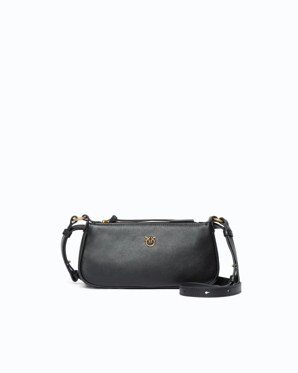 Pinko Half Moon Mini torebka skórzana czarna