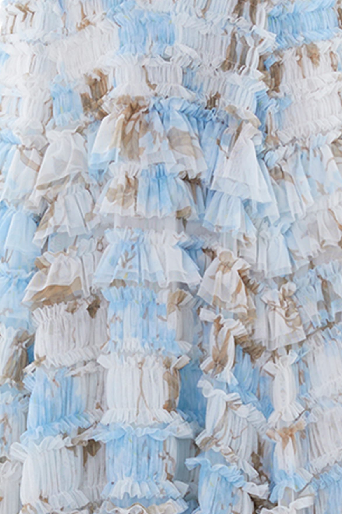 Needle & Thread Valentine Ruffle sukienka maxi white wisteria