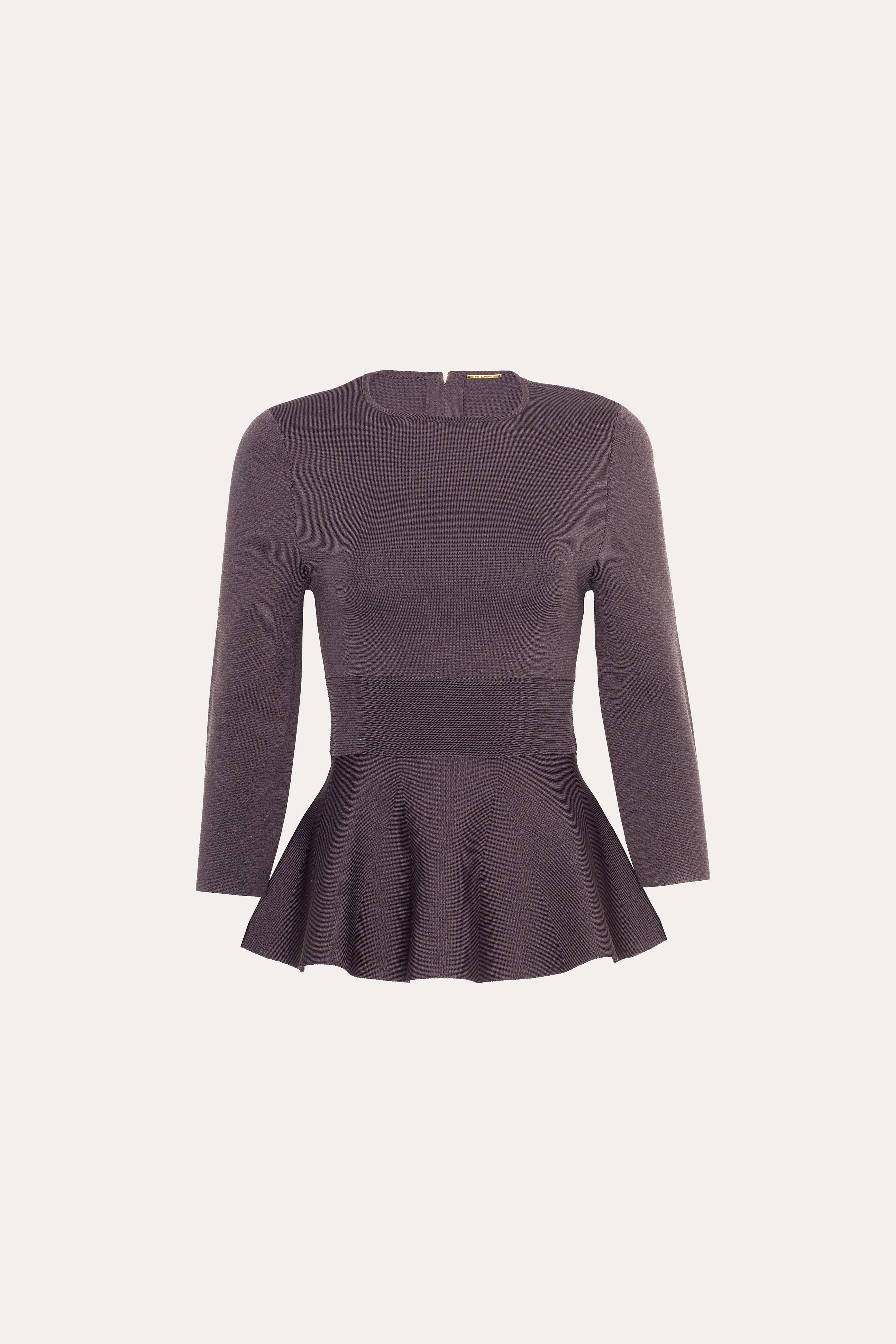 Elie Tahari Milano Sculpt Contour top kakaowy dopasowany