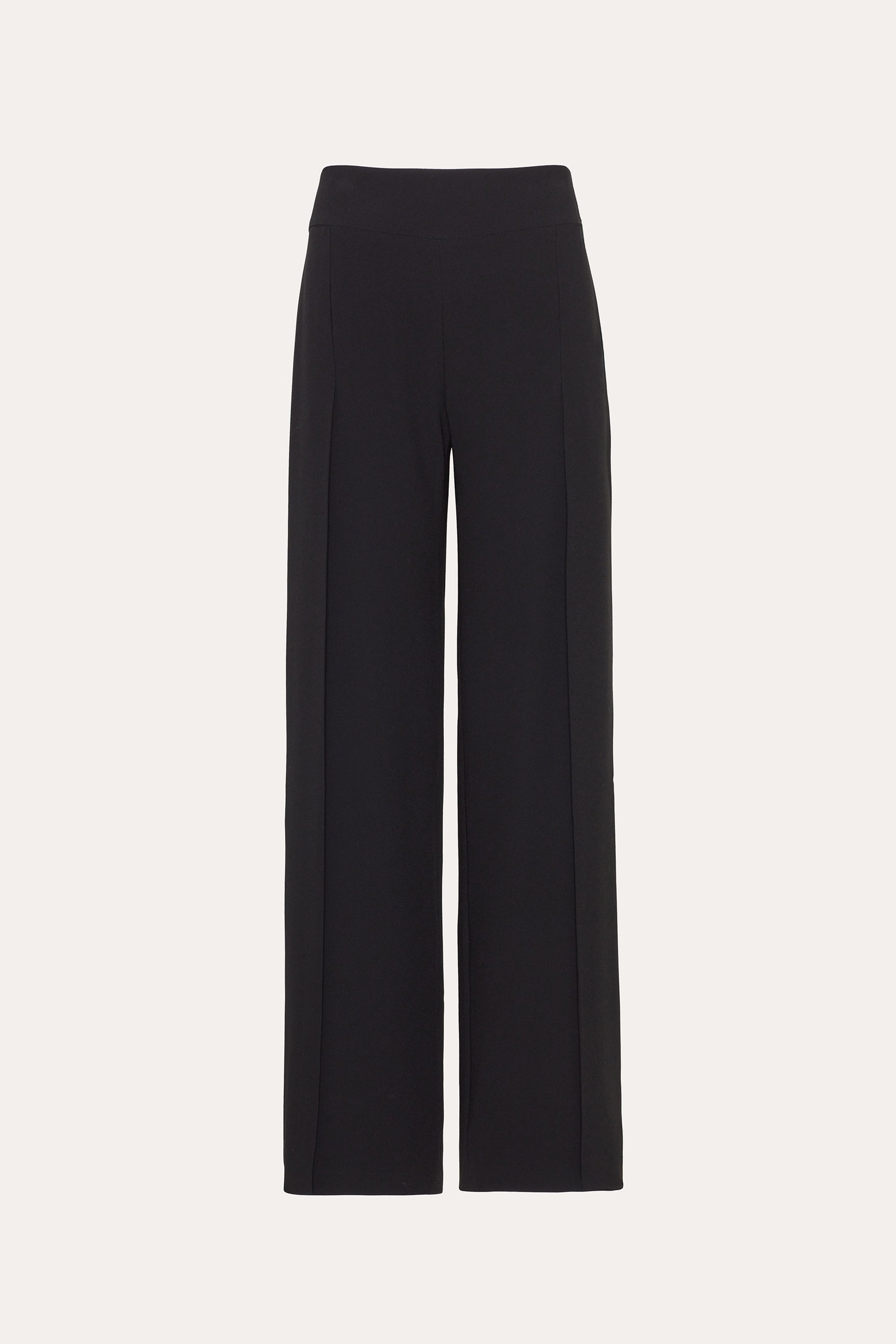 Elie Tahari Crepe Overlay Slit spodnie czarne wide leg