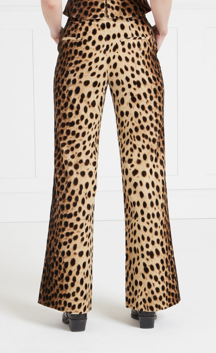 Temperley London Nemera spodnie welurowe leopard