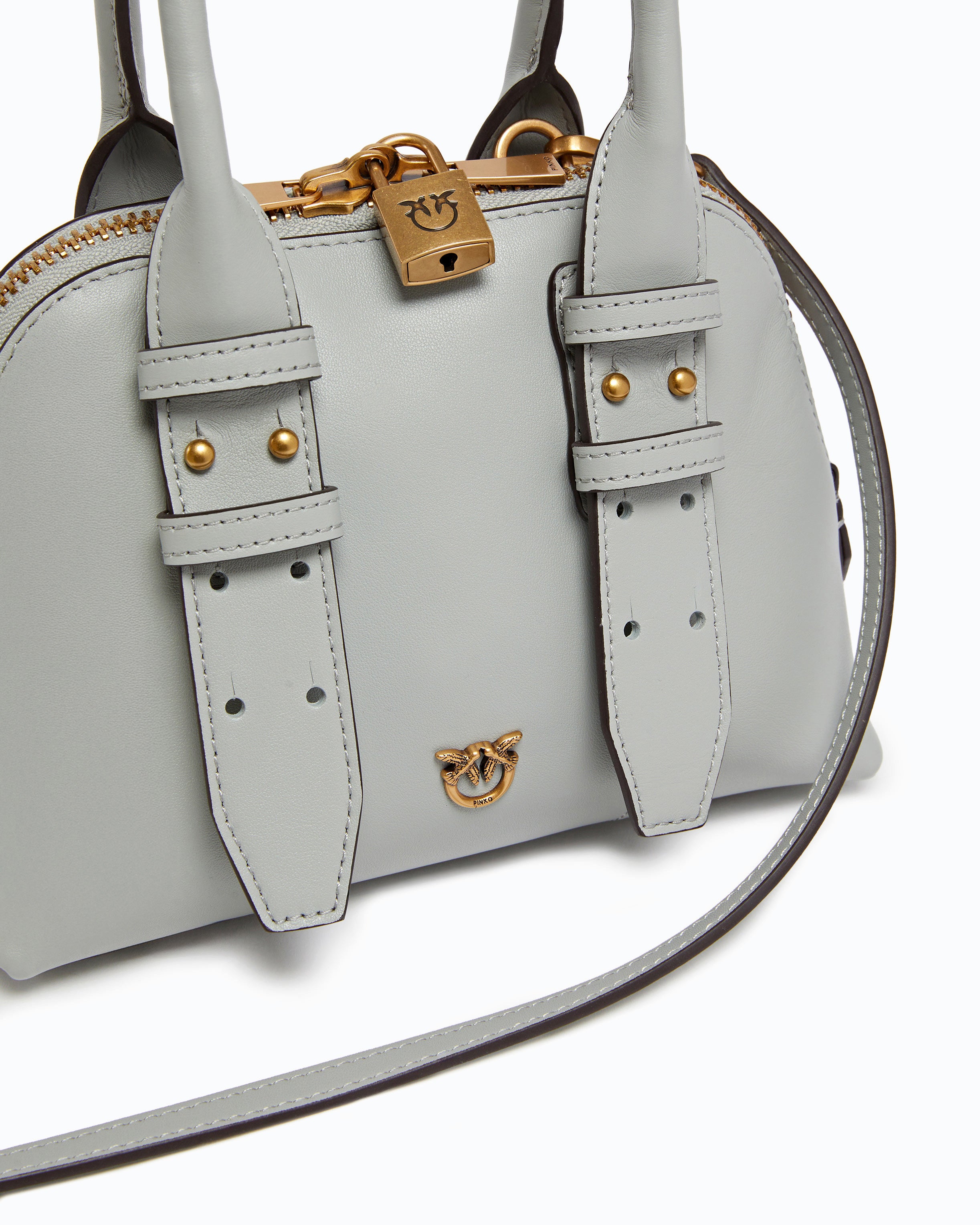 Pinko Escape Bag Bowling Mini torebka skórzana