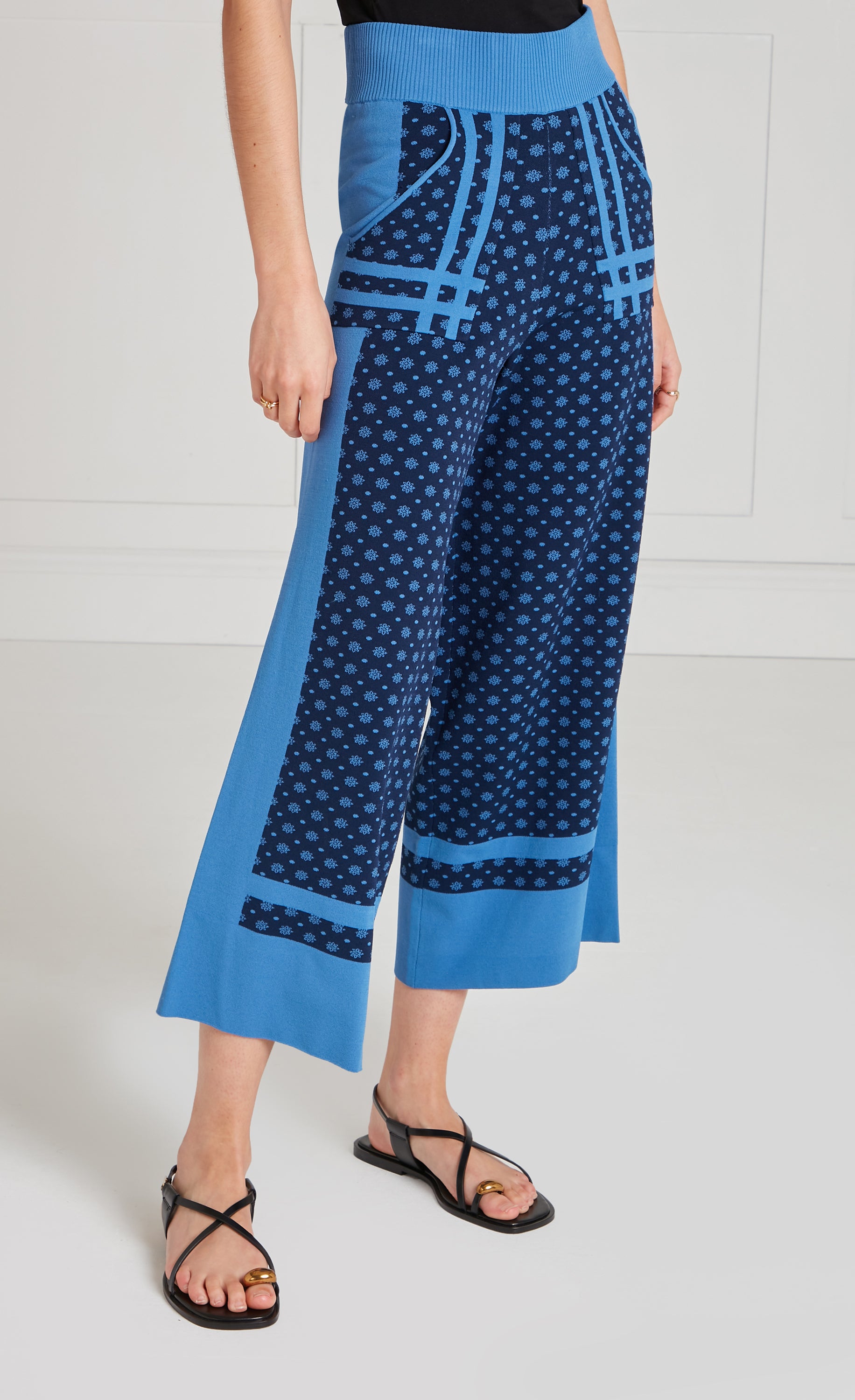 Temperley London Ditzie Knit spodnie Twilight dzianinowe