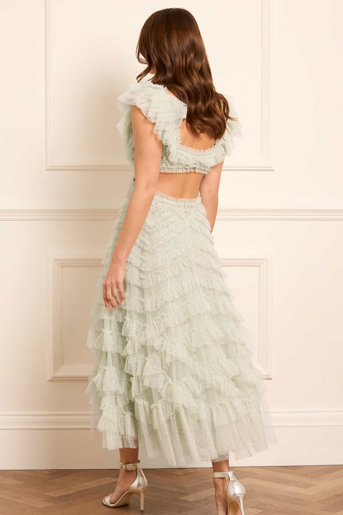Needle & Thread Lola Backless Ballerina Dress sukienka zielona