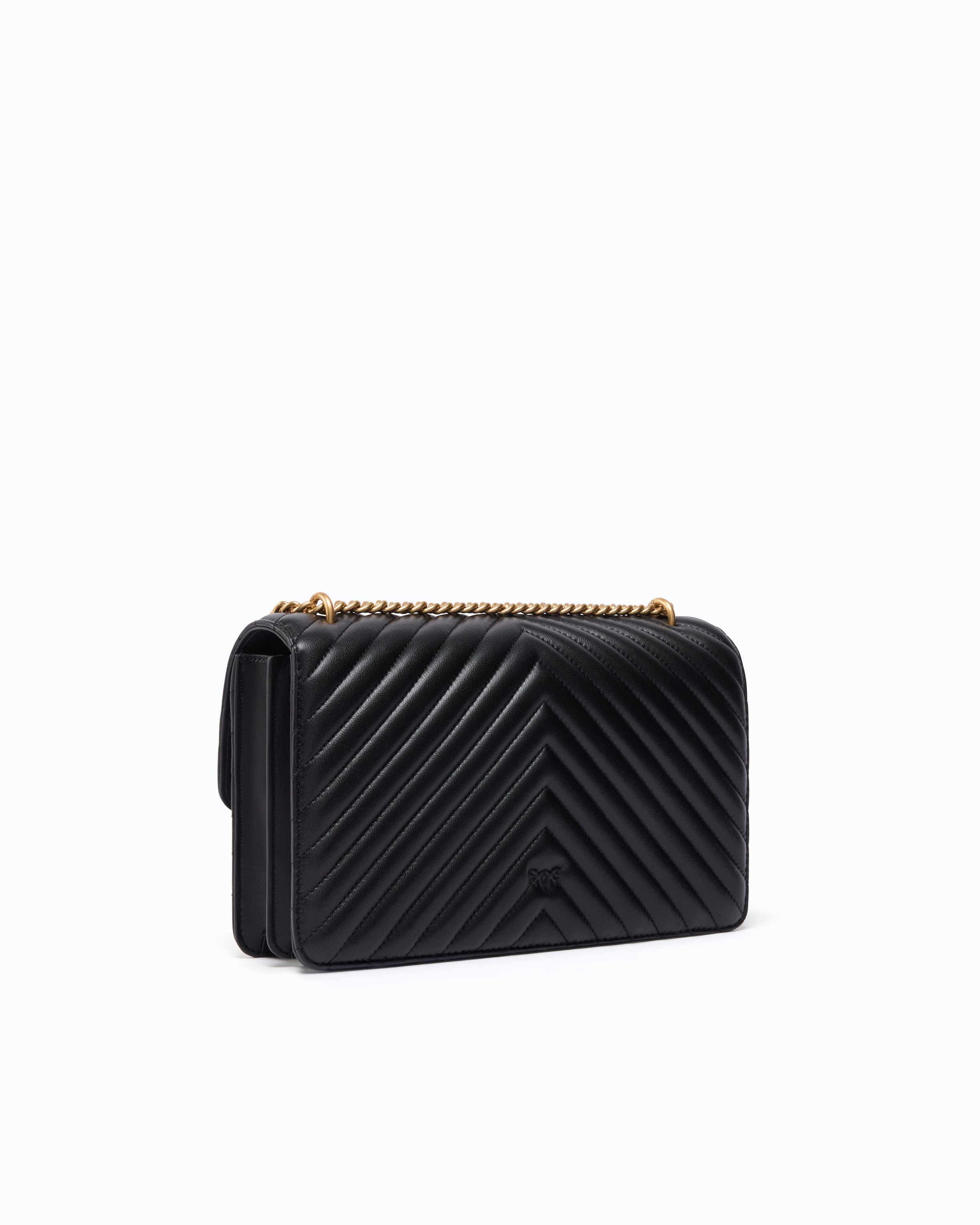 Pinko Love Bag One torebka pikowana czarna średnia